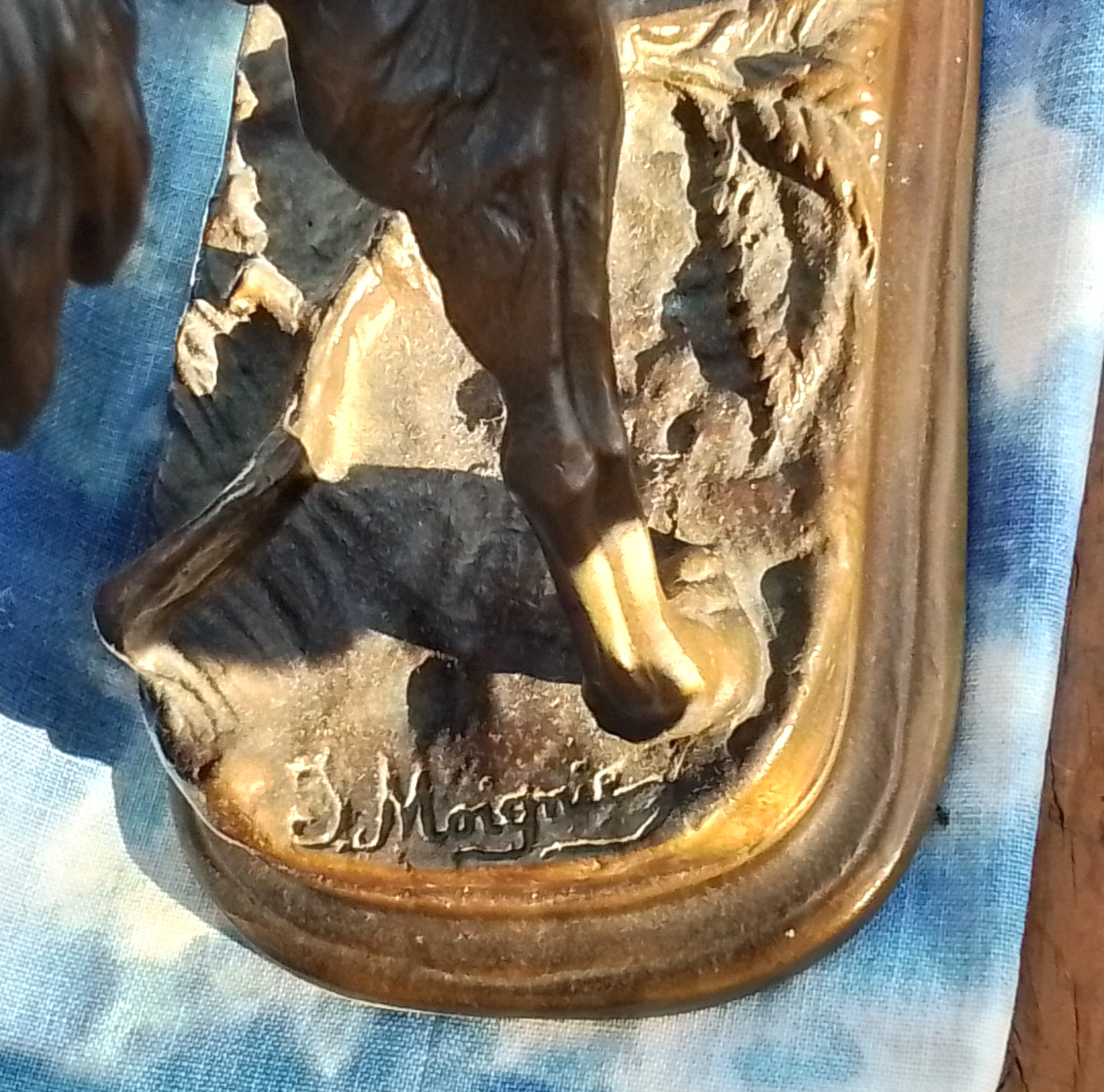 France 19thC. BRONZE ♧ HUNTING DOG « On Point » Jules MOIGNIEZ