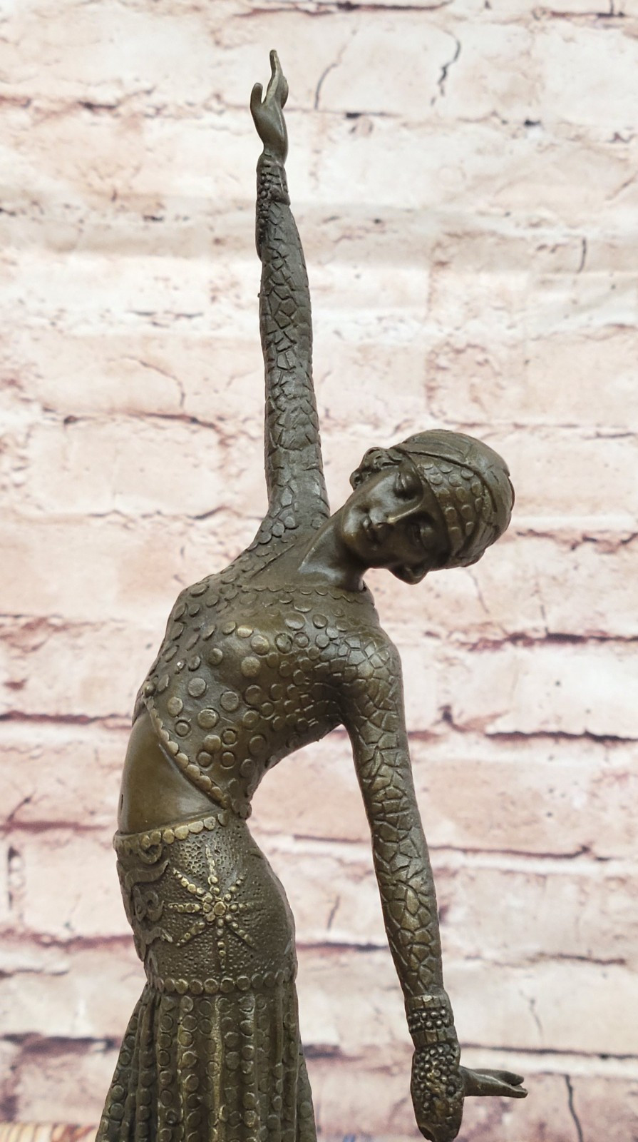 Chiparus Dancer Les Vegas Show Girls Art Deco Bronze Sculpture Marble Figurine