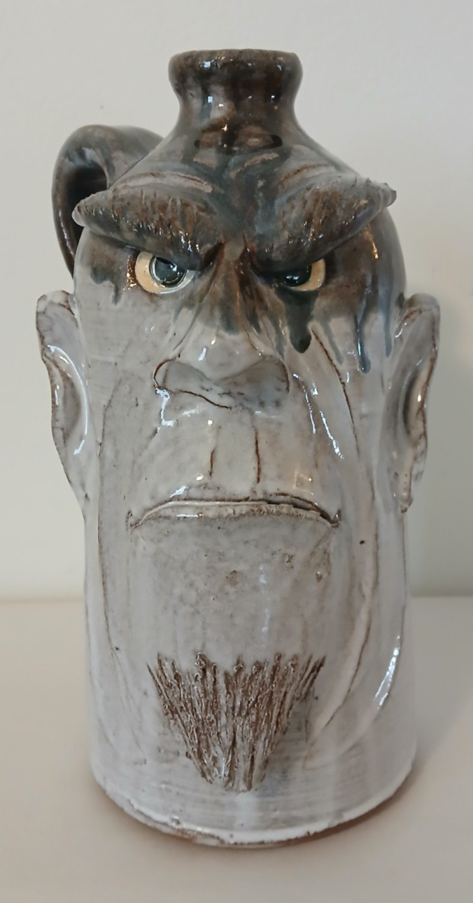 Dal Burtchaell « Ugly Face » Frowning Man w/Bushy Eyebrows & Goatee – Multi-Glazed