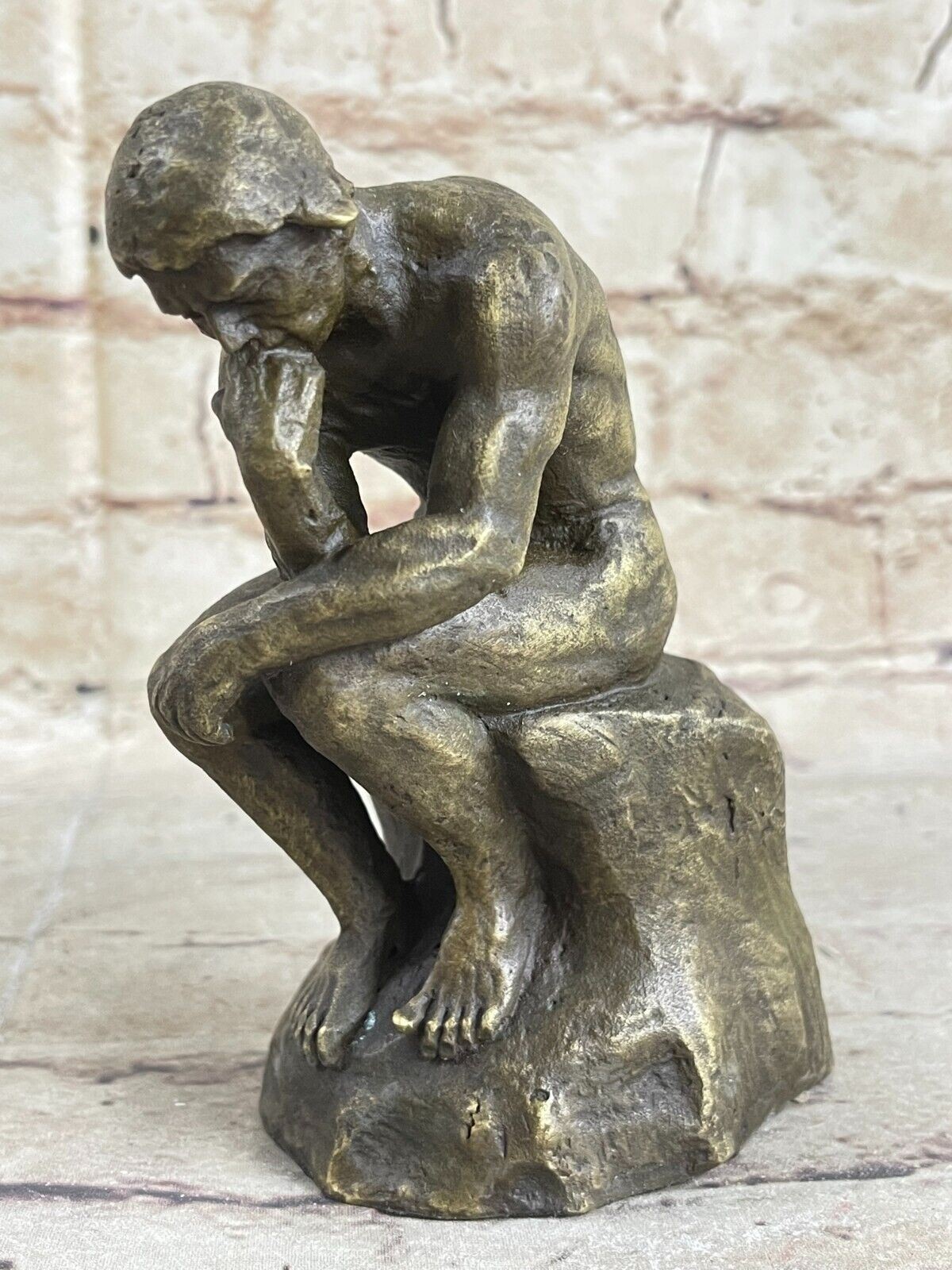 Vintage Rodin the Thinker Metal/Bronze Cast Statue Male Nude Classic Artwork Art