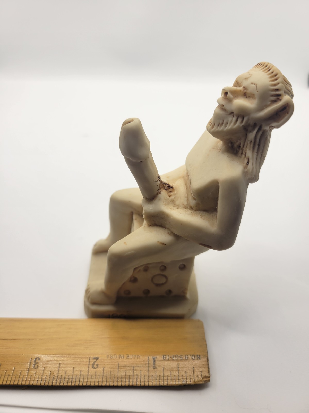 Rare ancient Greek figure of Satyr with clearly erotic features. 5 in