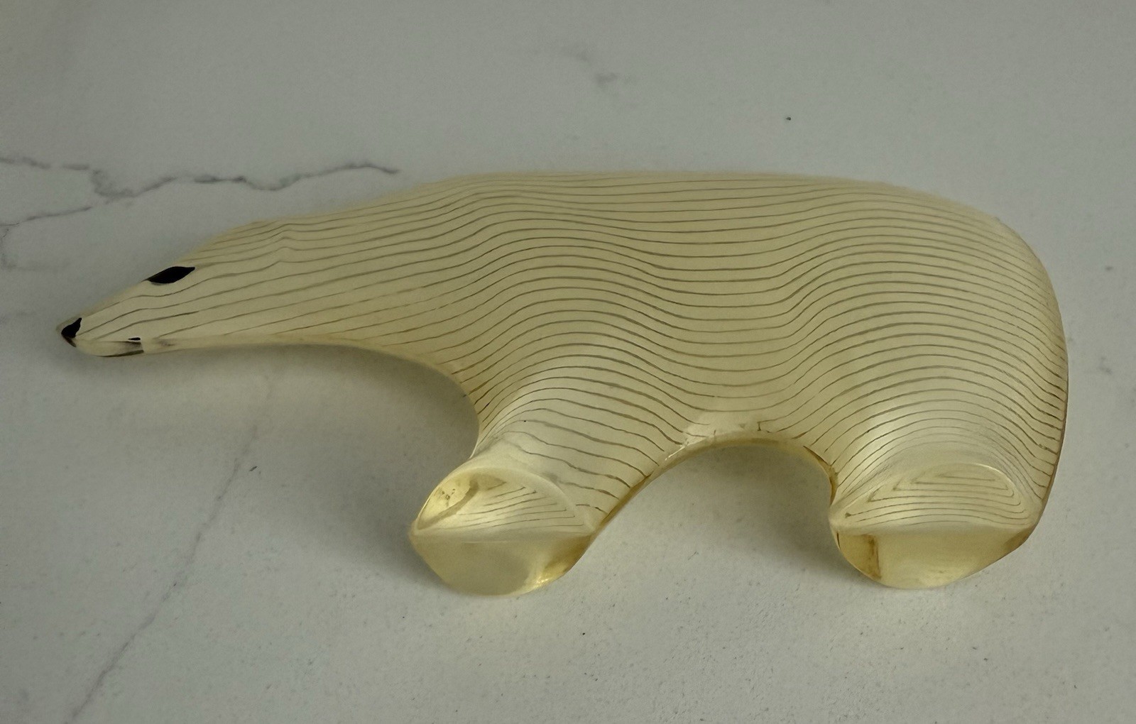 Vintage Abraham Palatnik Lucite Polar Bear Sculpture Op Art Acrylic 1970s MCM