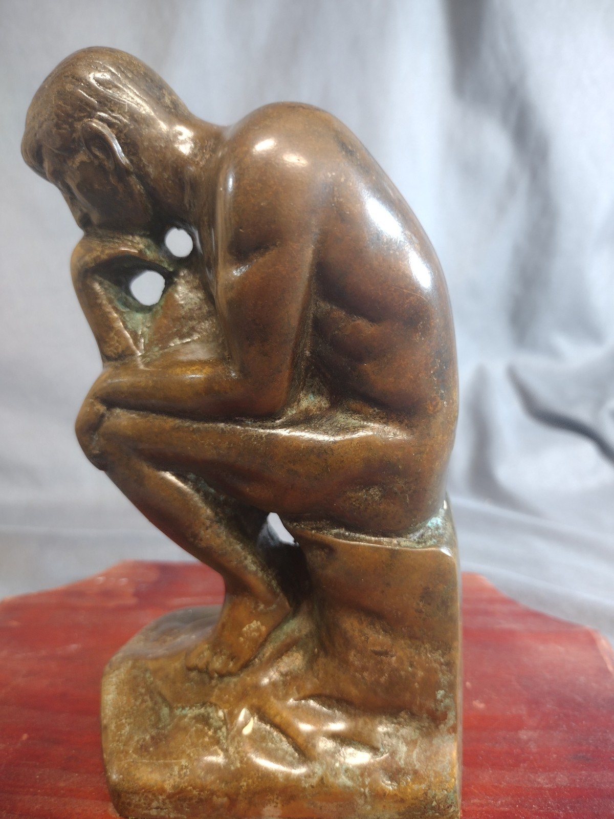 MCM Auguste Rodin The Thinker Statue Heavy Cast Bronze Alloy Seated Man Sculptur