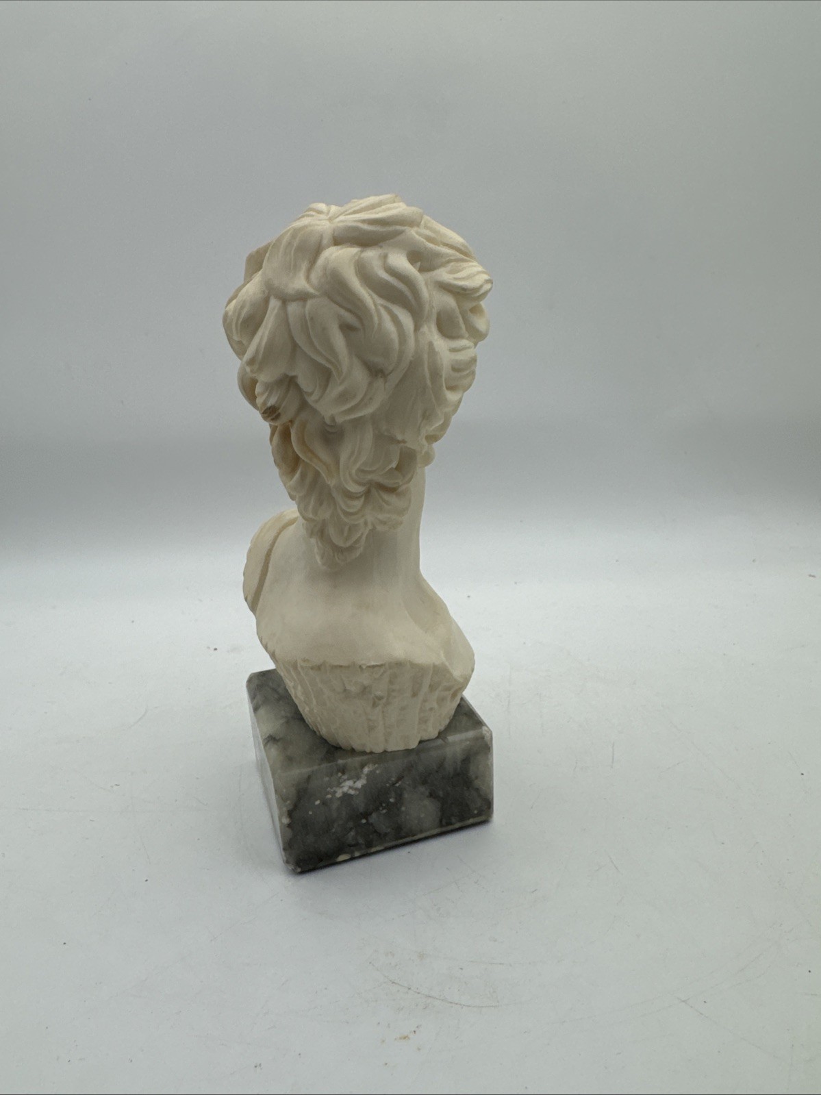 Vintage Michelangelo David Bust Carved Alabaster Marble Base 6,5