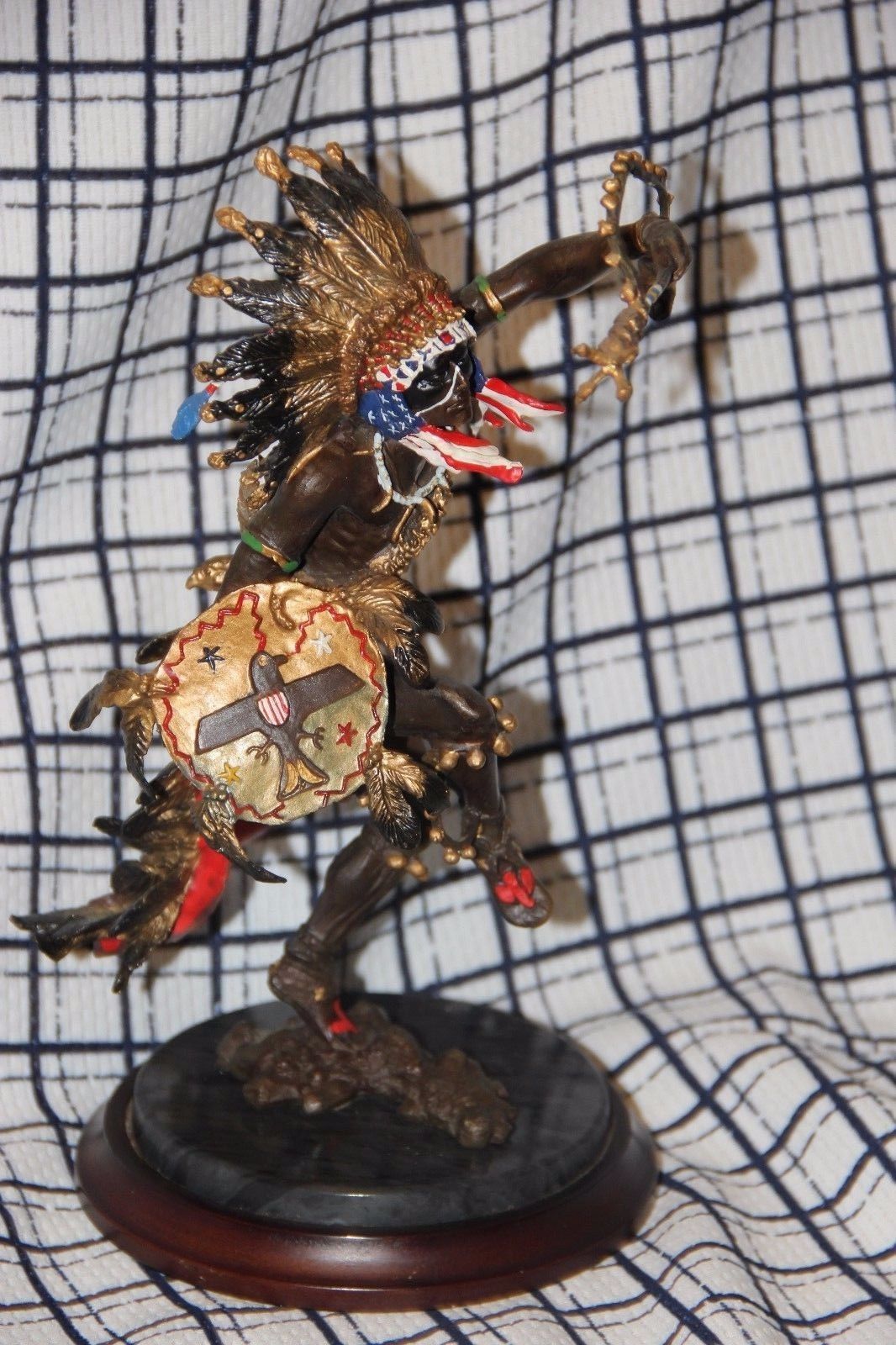 INDIAN CHIEF Bronze Sculpture Statue Art Warrior Spirit American Native Figure
