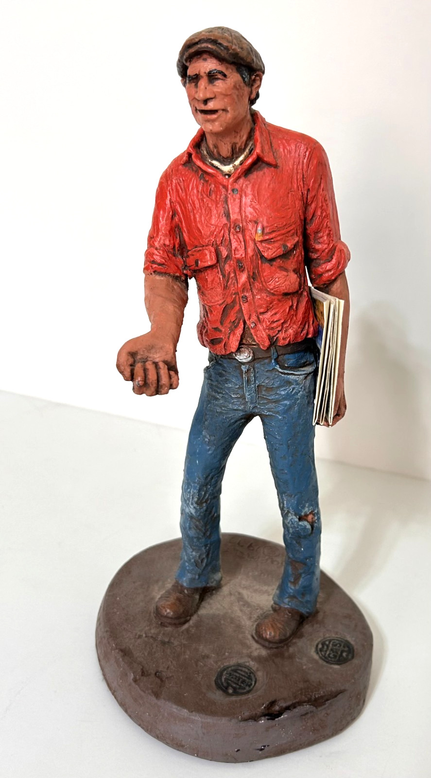Rare vintage Michael Garman Signed Sculpture Newsman 1977 The Gazette Colorado