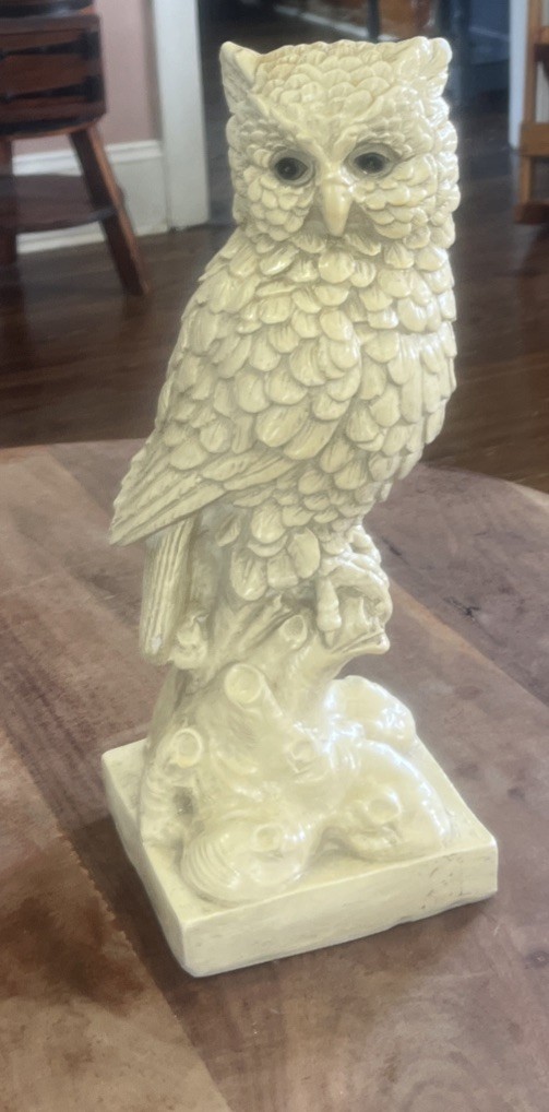 Veg White OWL Carving 14” Tall Statue Figure Sculpture Bird Wildlife