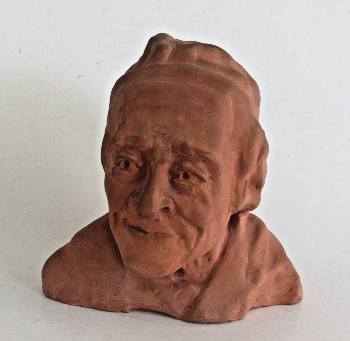 Terracotta Sculpture Portrait Bust of an Elderly Man