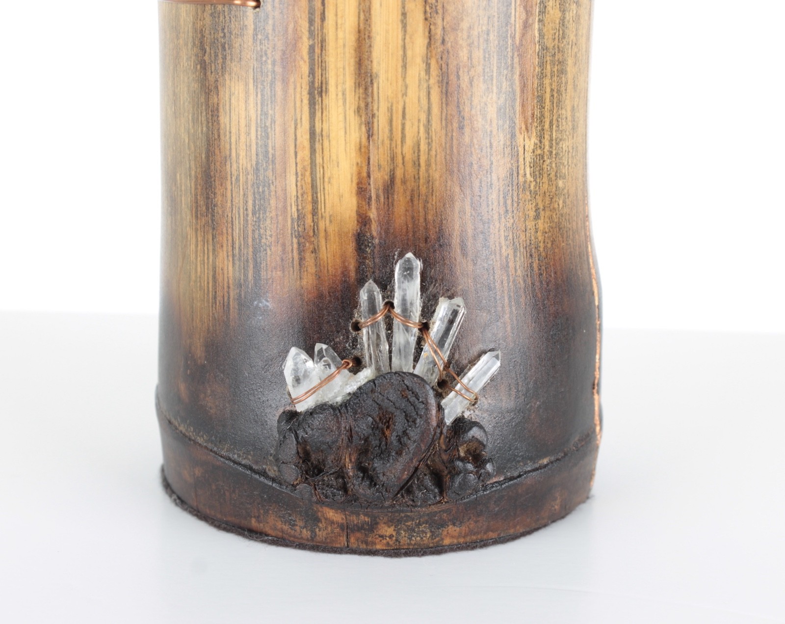 Handcrafted Quartz Crystals « From the Crystal Forest » Bamboo Sculptural Vessel