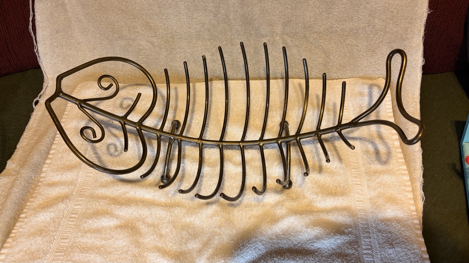 Catch All Fish Sculpture Basket Metal Iron Mid Century Modern Mcm