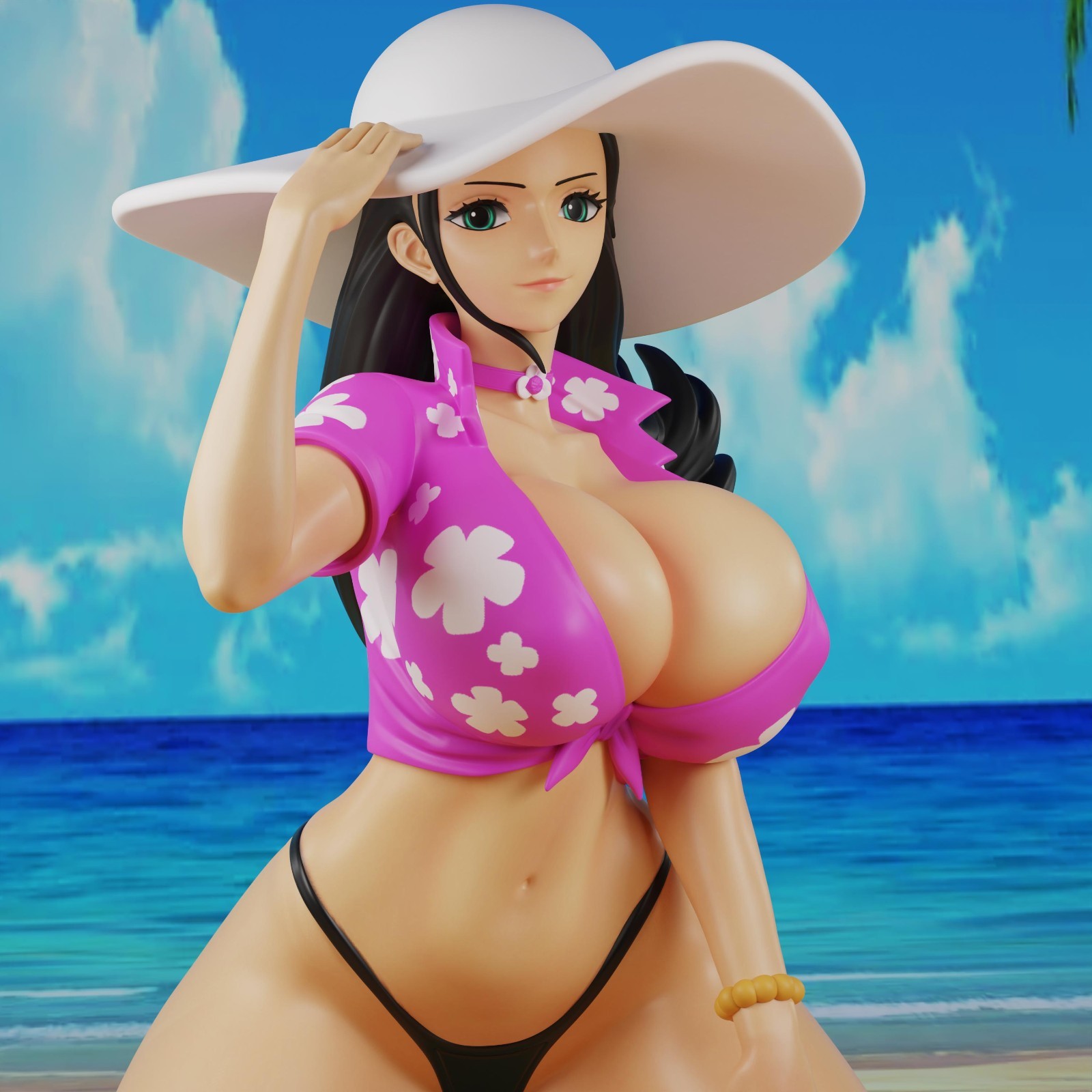 One Piece Fanart Figure – Unpainted Gaming Mini – Nico Robin Beach Bikini