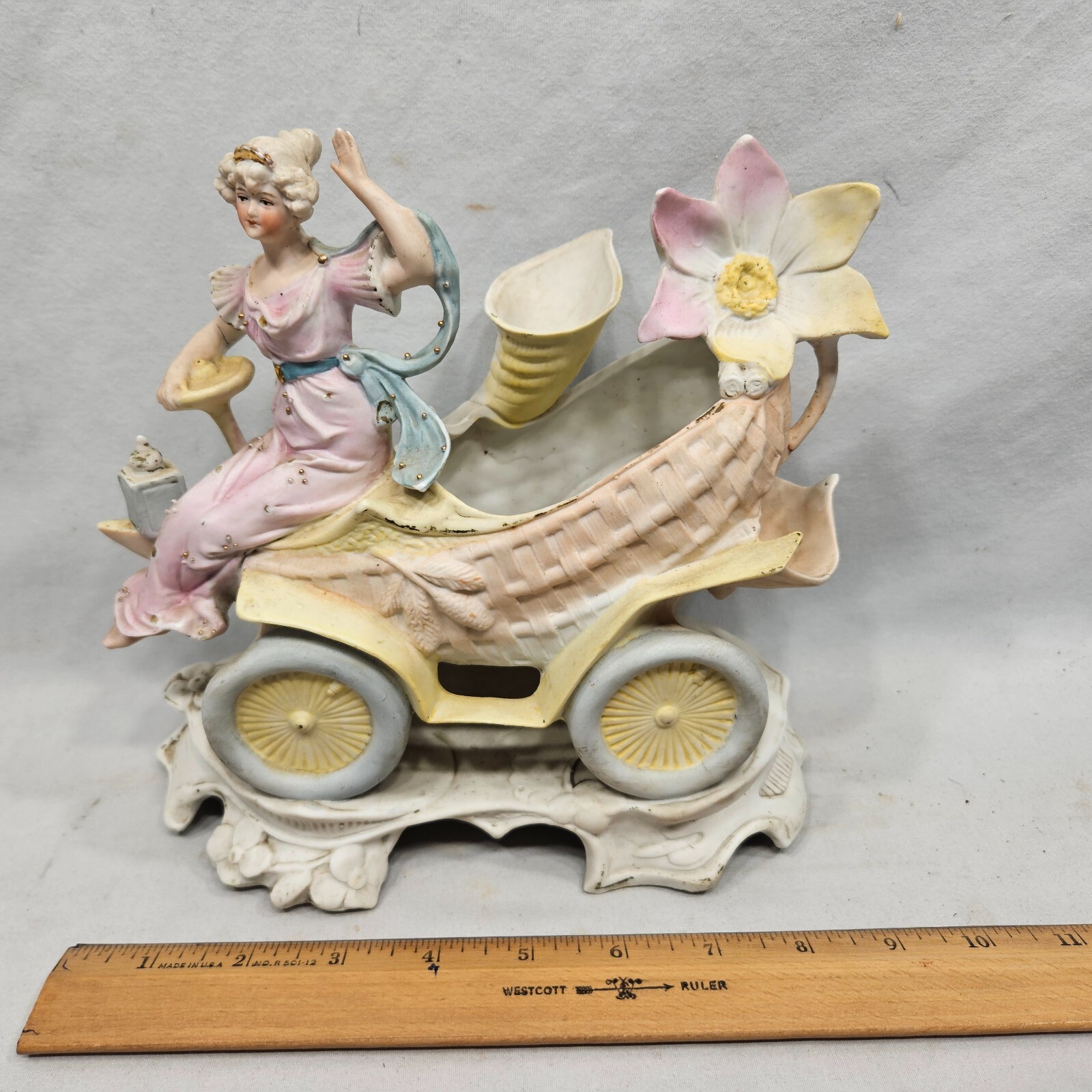 BH Outstanding Rare Ca 1902 China Automobile Flowe Vase 2 of 2 Automobilia