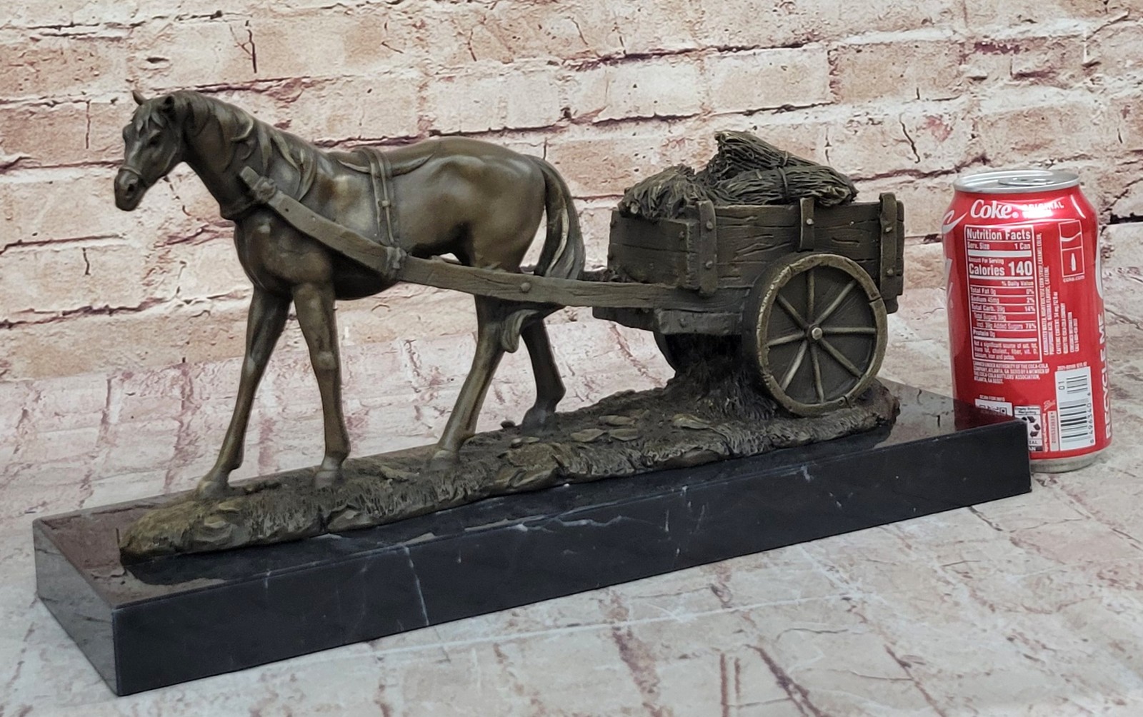 Pony Equestrian Sculpture Art Bronze Marble Statue Tang Draft Work Horse Statue