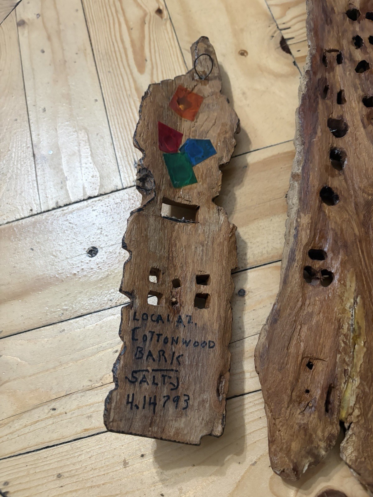 SALE!! VTG Wood BARK Carved Wall Art BY “SALTY” Of AZ!! Intricate OOAK!! Set(2)