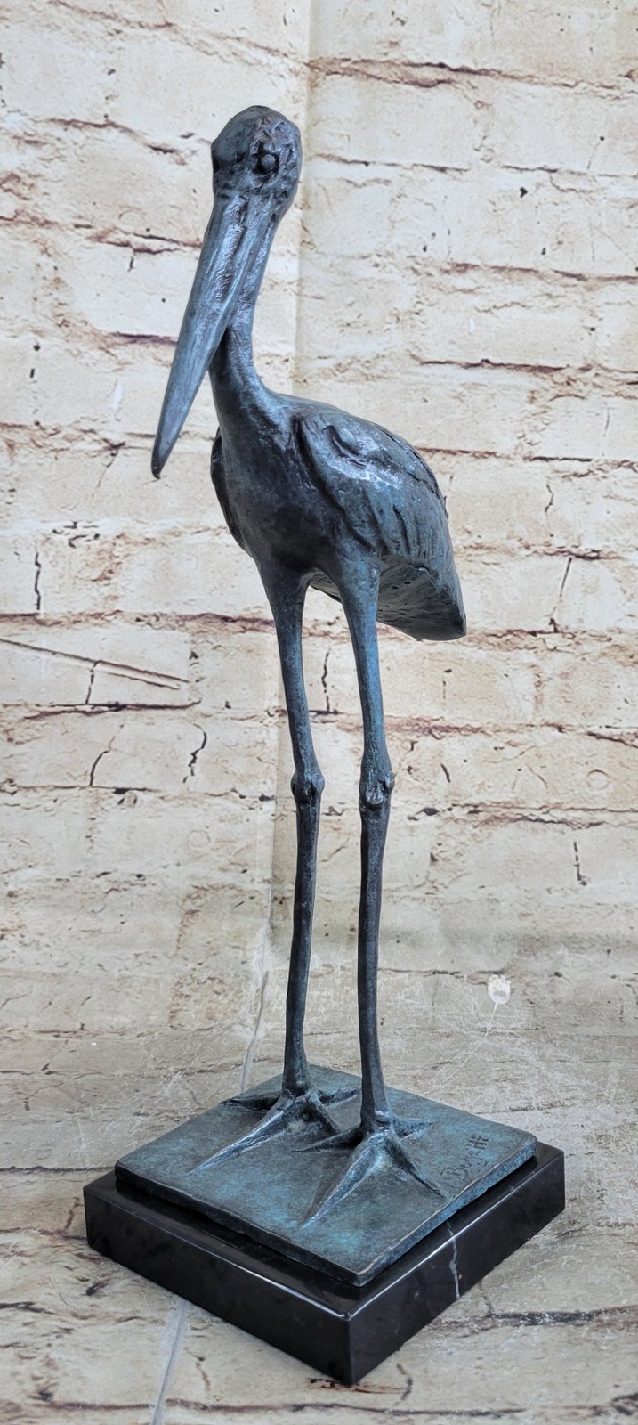 SIGNED REMBRANDT BUGATTI STORK BRONZE SCULPTURE HOME OFFICE DECORATION DECOR NR