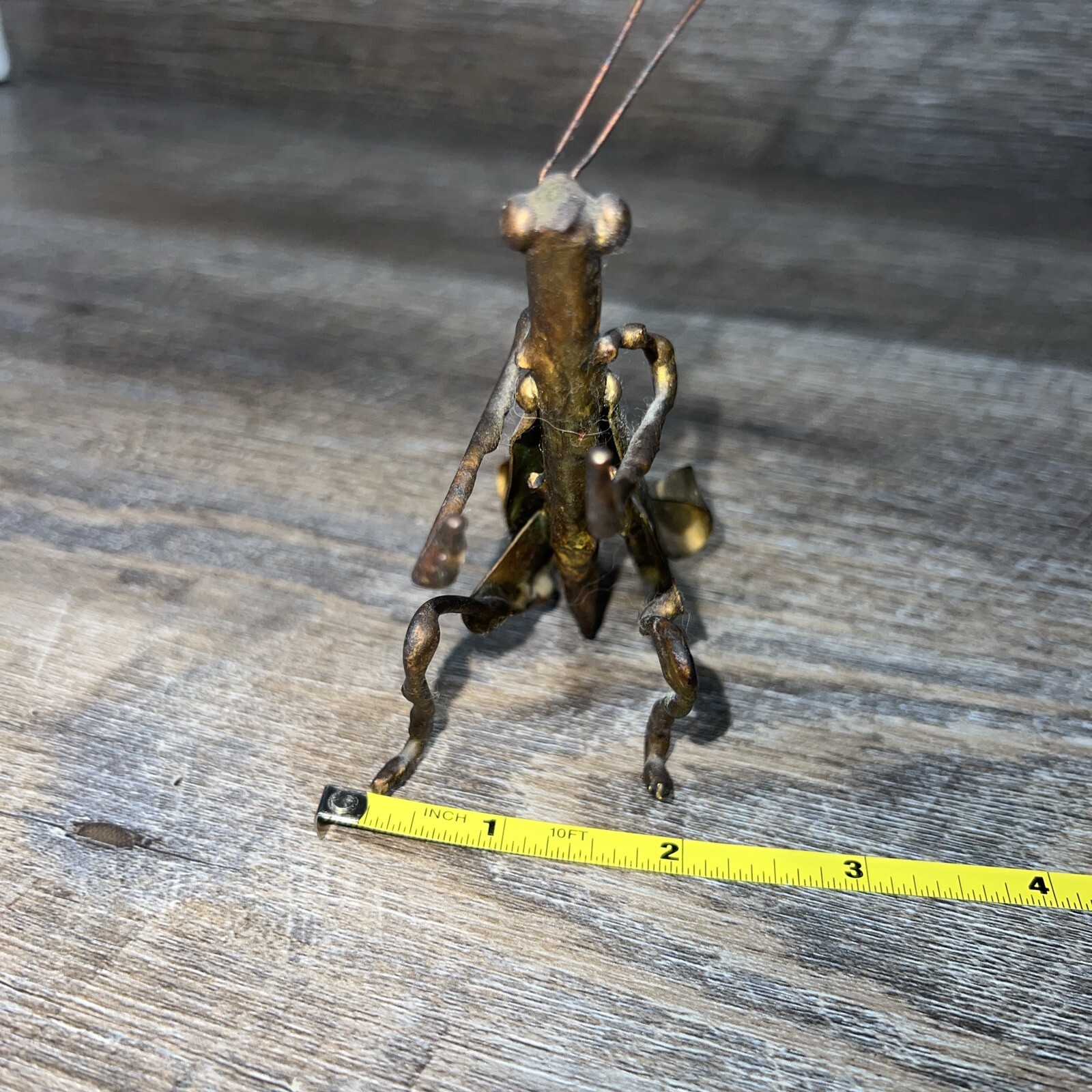 RARE Vintage Metal Grasshopper Sculpture 7&Prime; Signed Cliff W. circa 1973