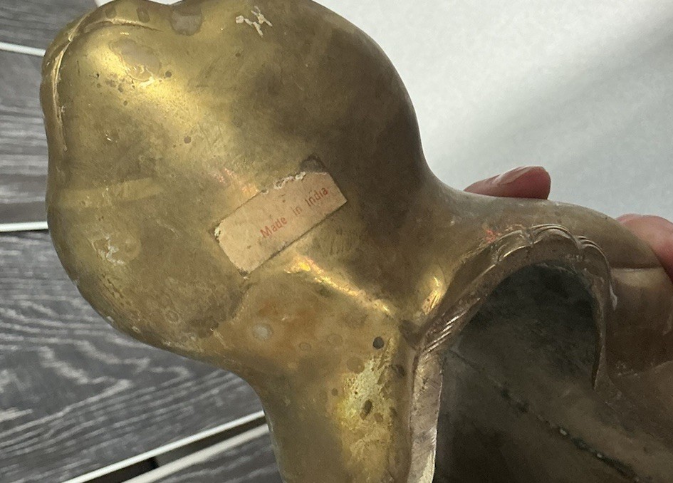 Vintage Mid-Century Brass Cat Figure Statue 11&Prime; India