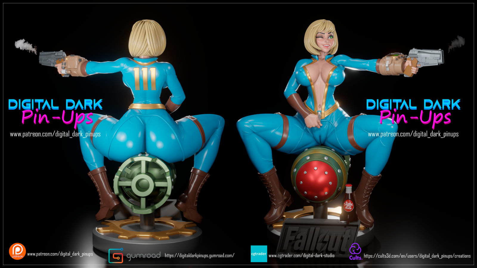 Vault Girl Fallout Sexy Unpainted Pinup Model Resin Print TTRPG Scale Figure