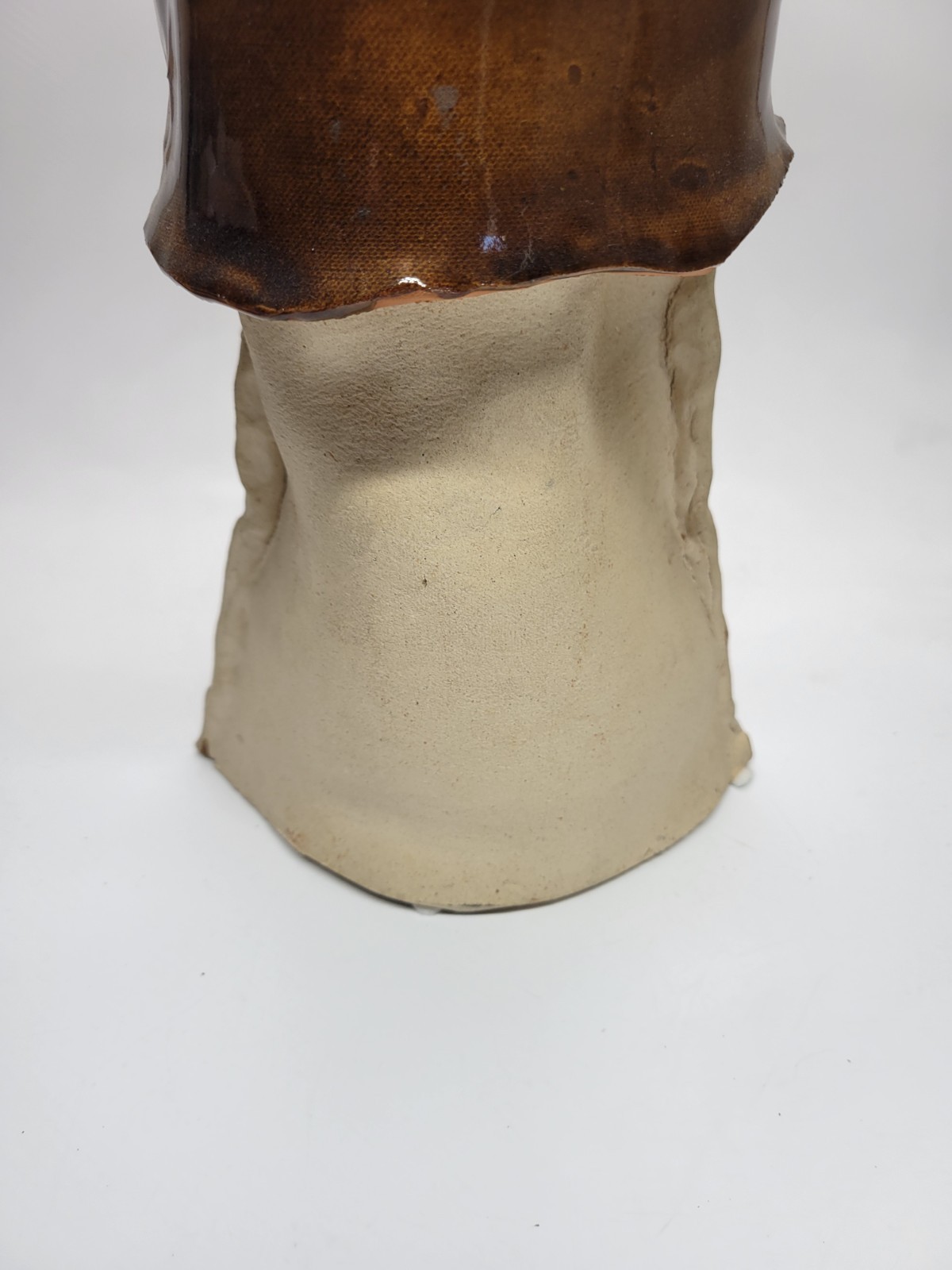 Vintage Studio Pottery Bust Sculpture Bearded Man Folk Art 18”