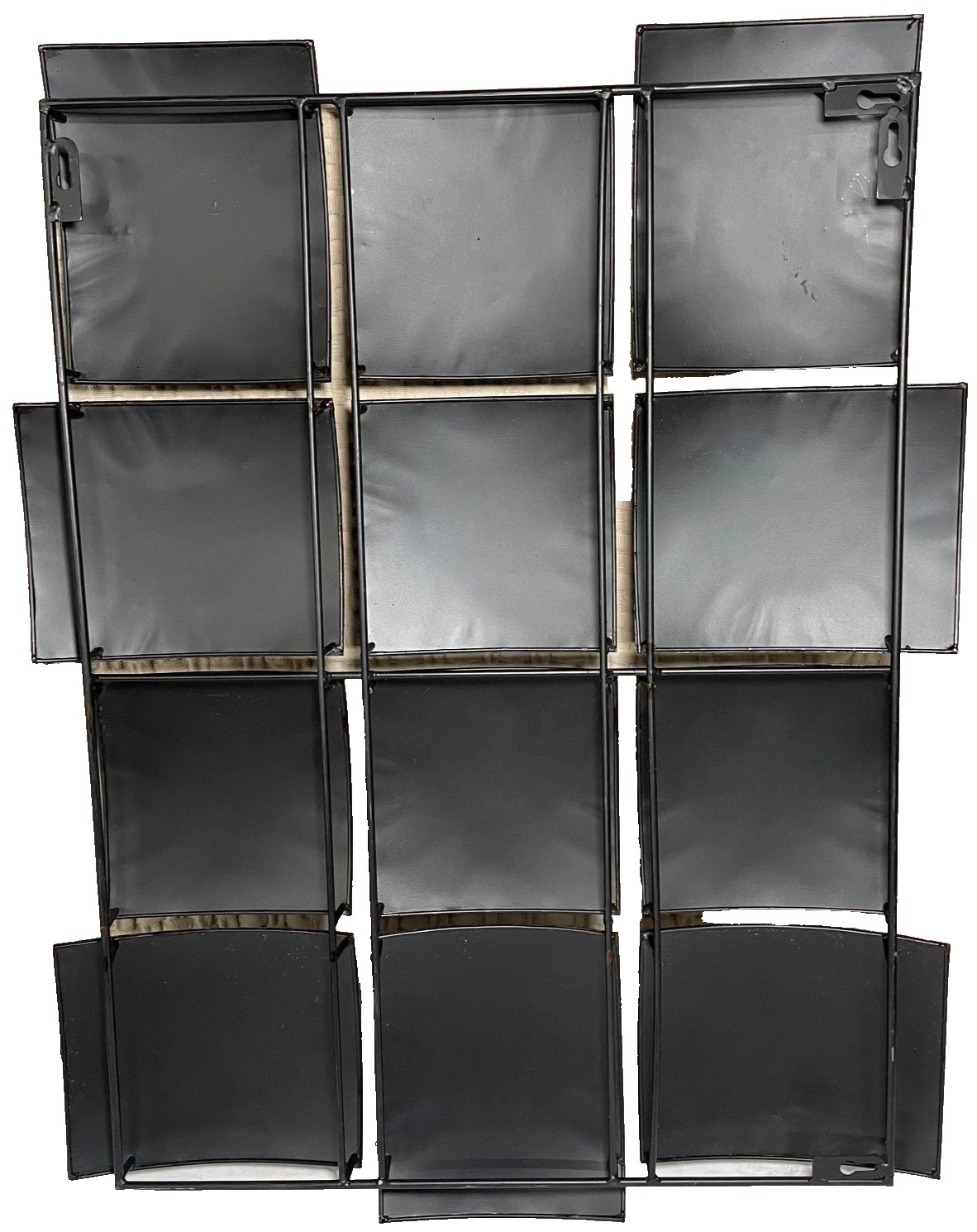 VINTAGE PIER 1 METAL TIN ABSTRACT WALL ART 12 PANEL