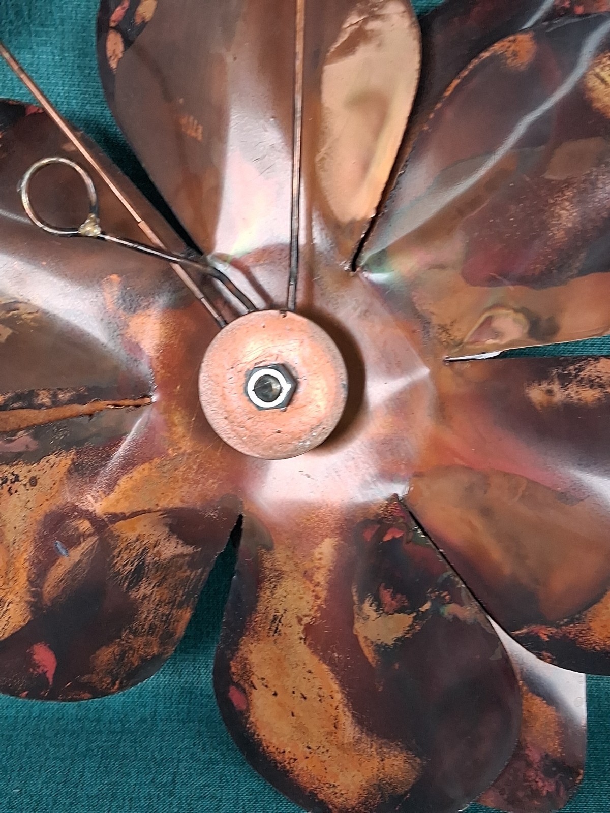 Vintage MCM Heavy Copper & Brass Wall Art Sculpture Flowers and Leaves 18&Prime;