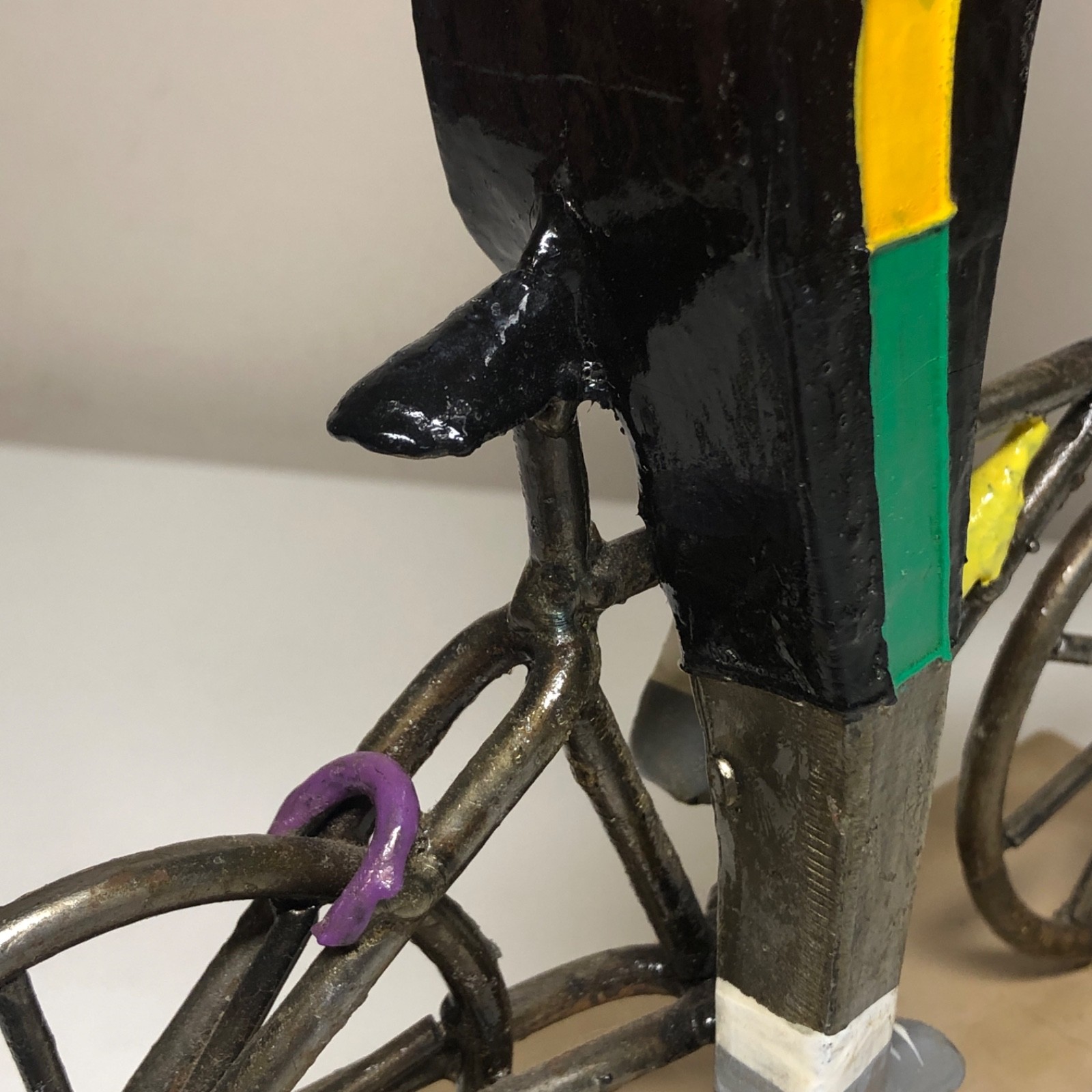 Vintage Manuel Felguérez Metal Art Sculpture Cyclist Bold Color 1960&rsquo;s Abstract