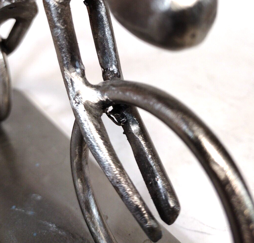 Handcrafted Cyclist Welded Steel Sculpture Modern Art « One With » Artist Signed