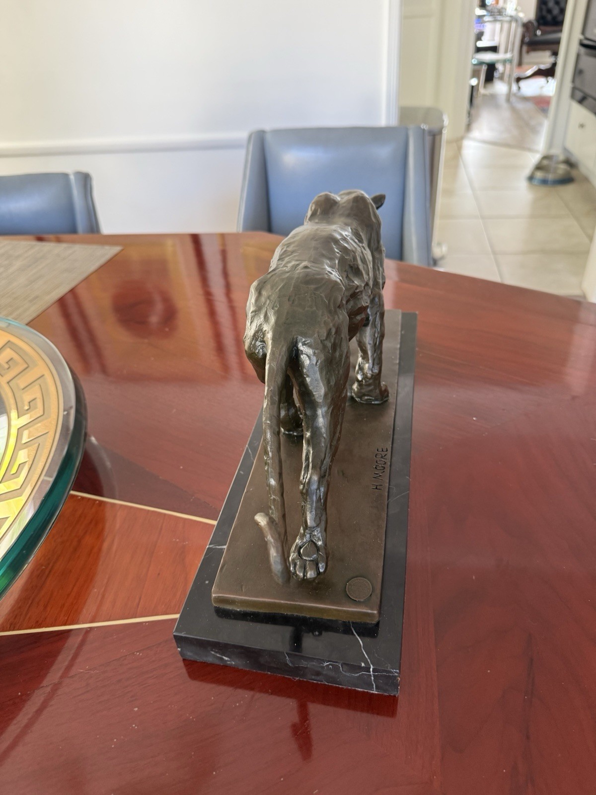 SIGNED HENRY MOORE (1898-1986) WALKING PANTHER BRONZE C 1930