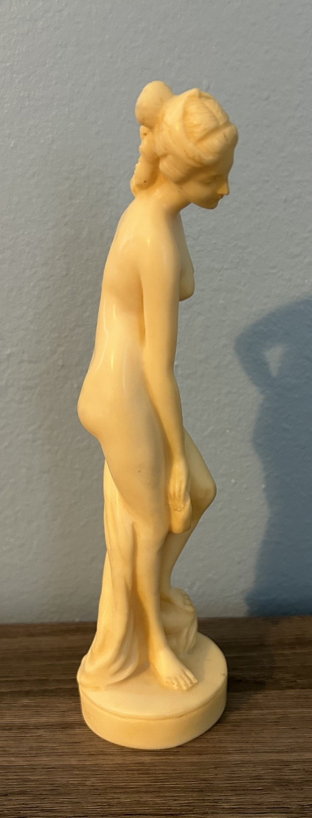 Vintage 9.75” A. Santini Italy Alabaster Statue sold at FW Woolworth.