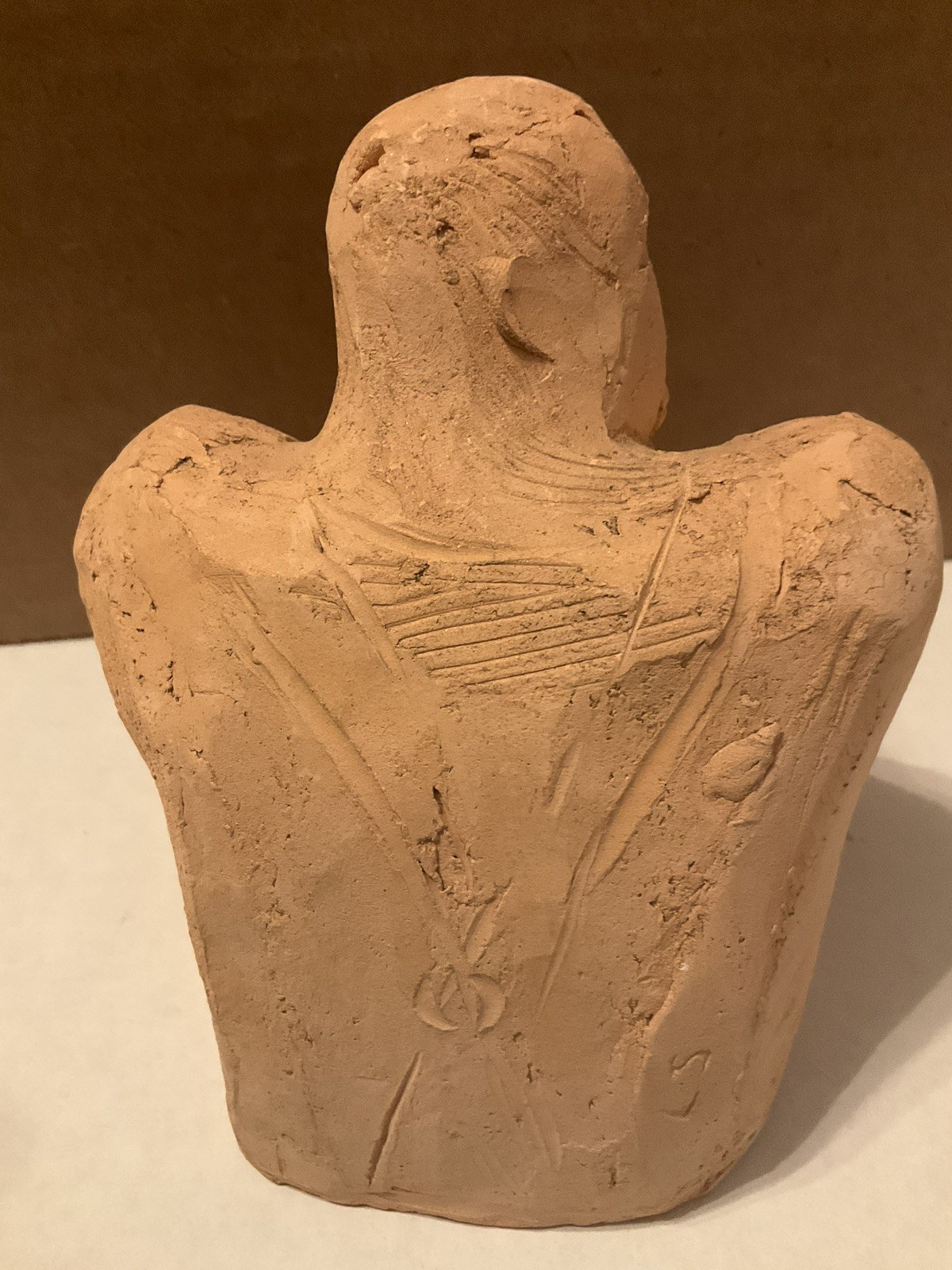 Louis Slobodkin Signed Terra Cotta Sculpture 1930s Bust Of Man Thinking Signed