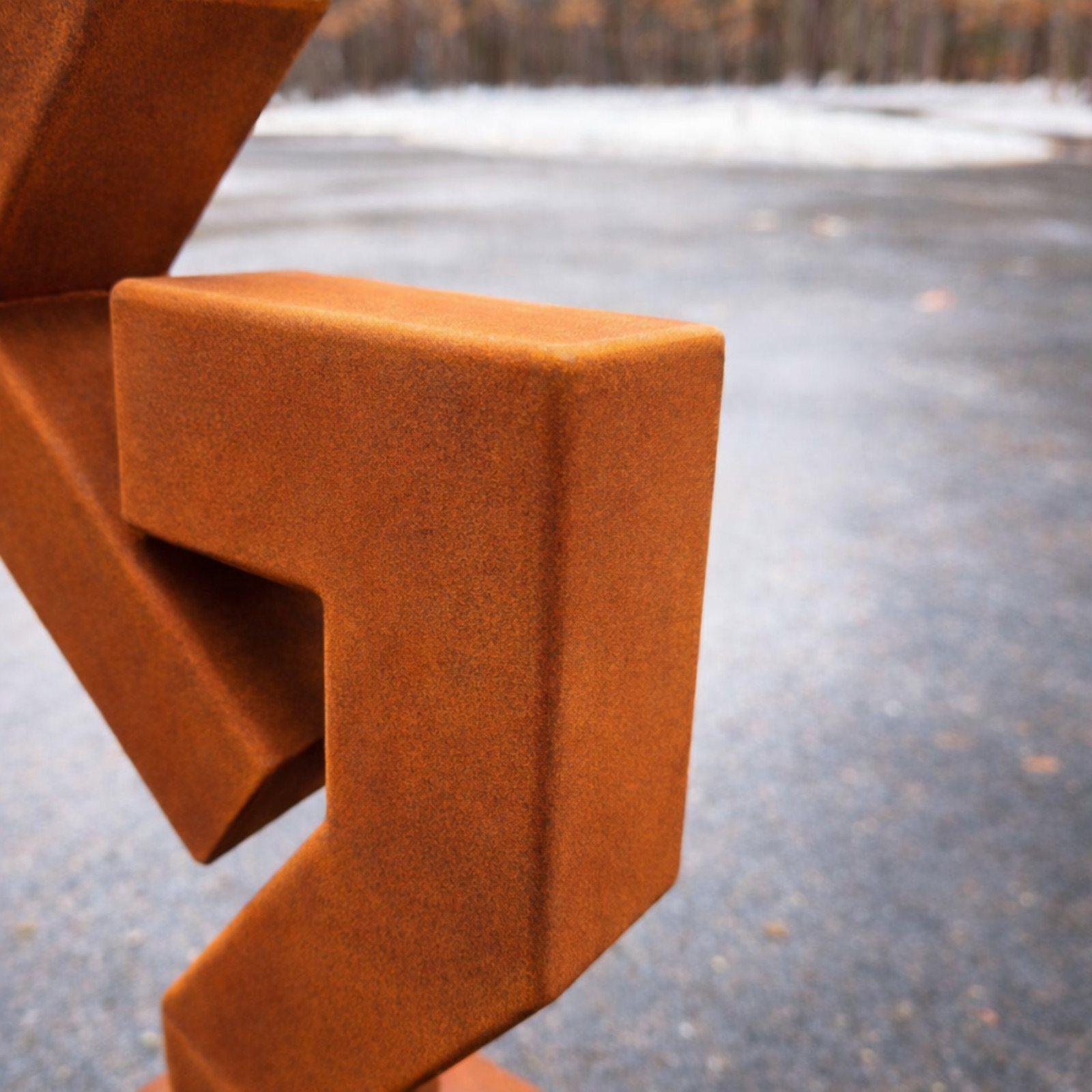 Handcrafted Rusted Steel Garden Sculpture 30” – Modern Geometric Outdoor Art
