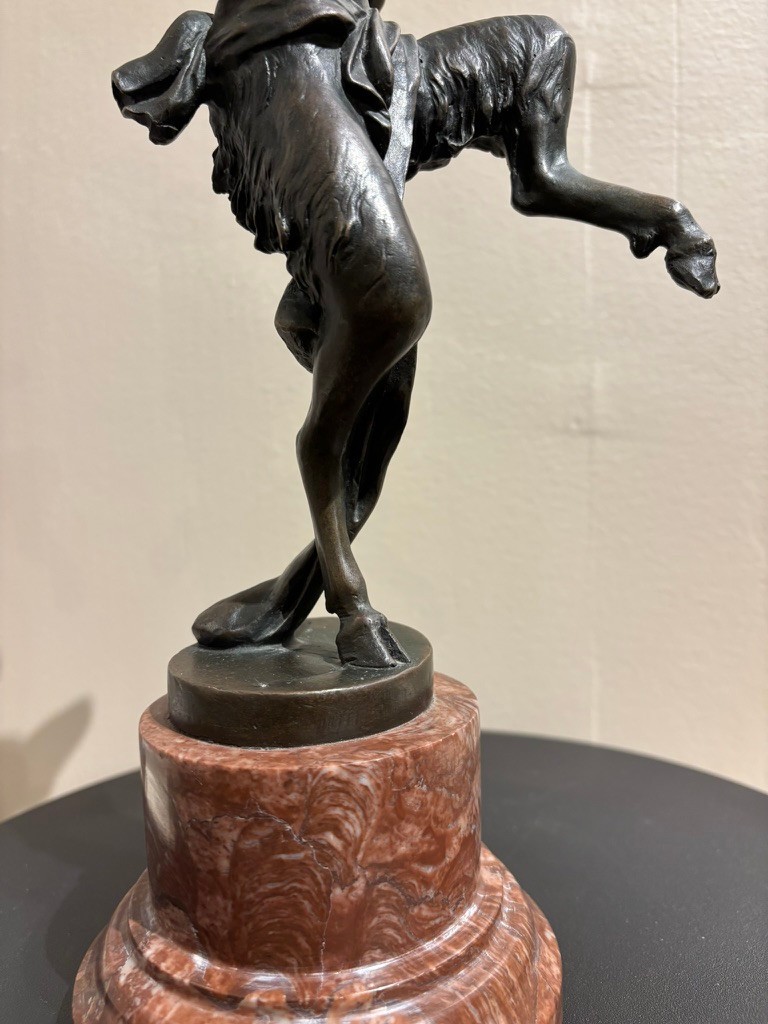 Bronze Satyr Carrying the Young Dionysus by Franz Bergman, Austria, Signed