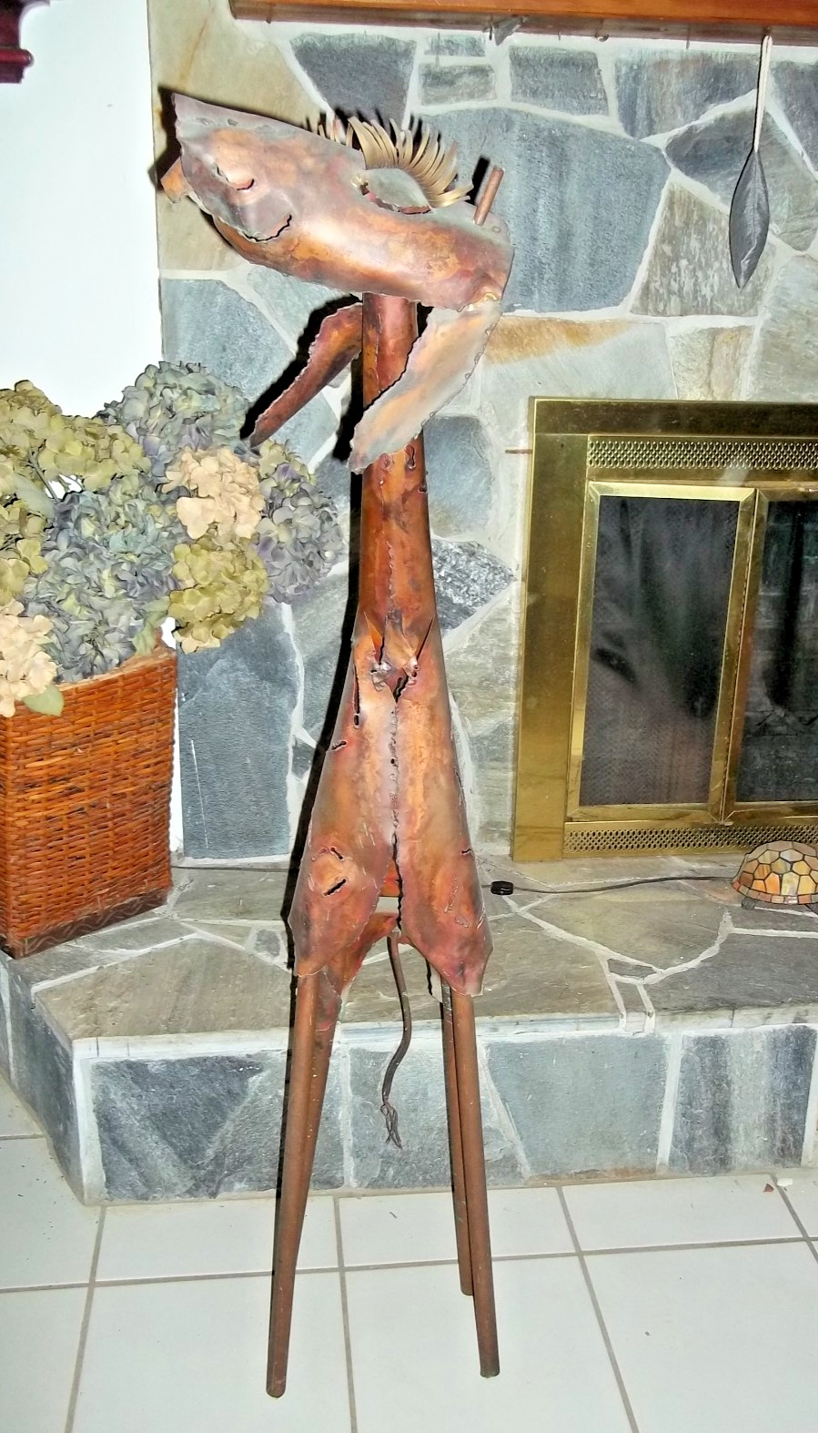 Vintage Copper Sculpture 53&Prime; T Giraffe free standing 1980&rsquo;s Bryan Ross Pick Up