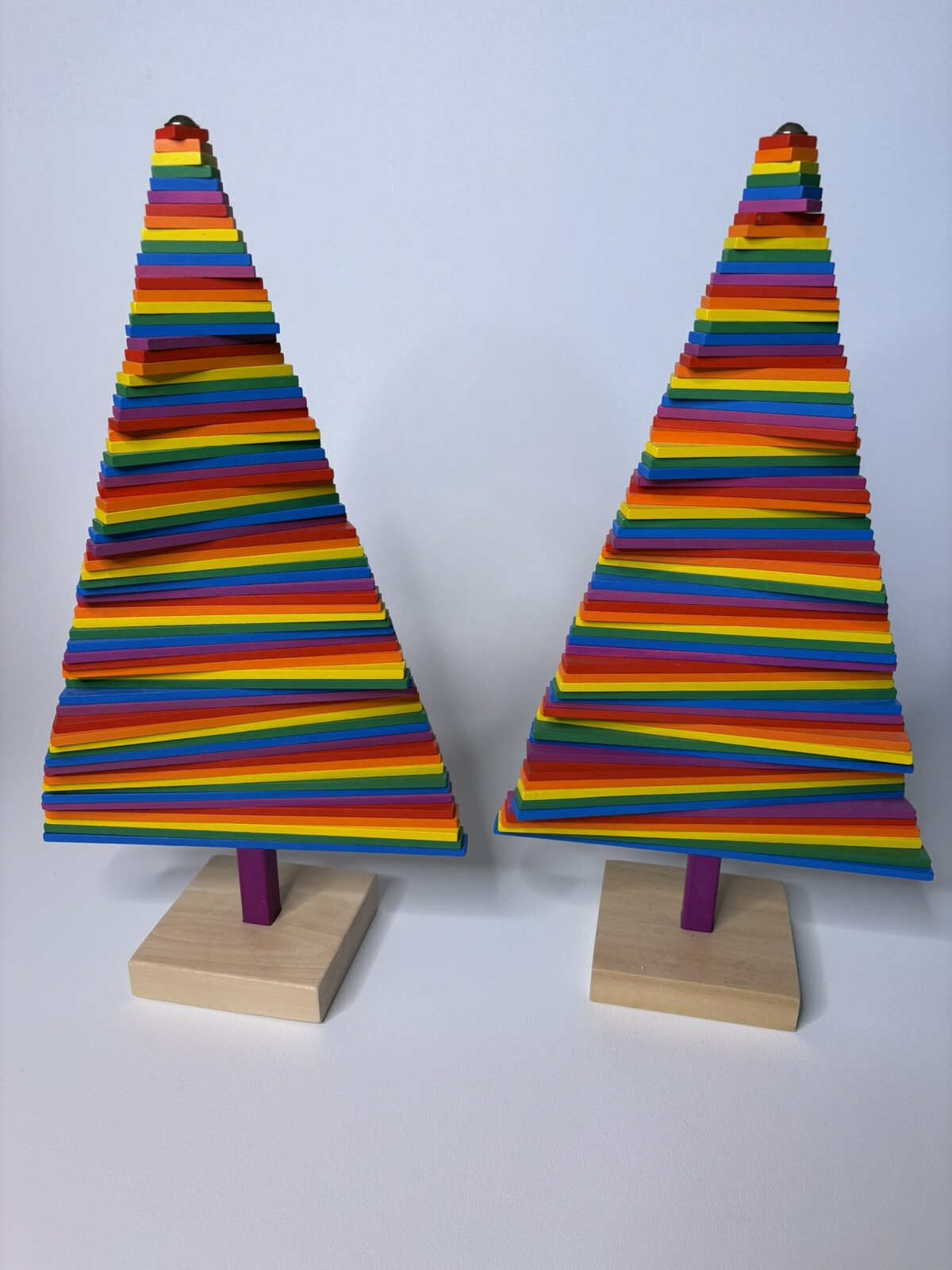 Areaware by Johannes Molin 2 Infinite Tree Sculptures Modern Art Rainbow Colors