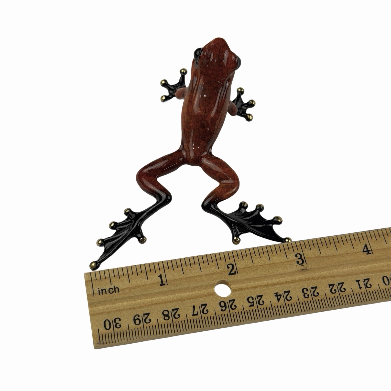 Sunset Frogman Mini Bronze Sculpture by Tim Cotterill 3.75” Frog Red