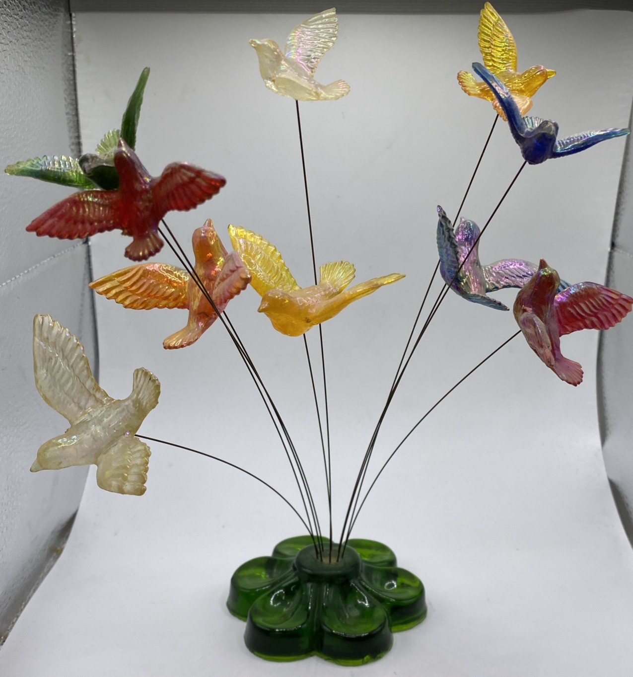 Vintage 1970s Lucite Kinetic Birds Flying Sculpture Art Piece Design Gifts. 19