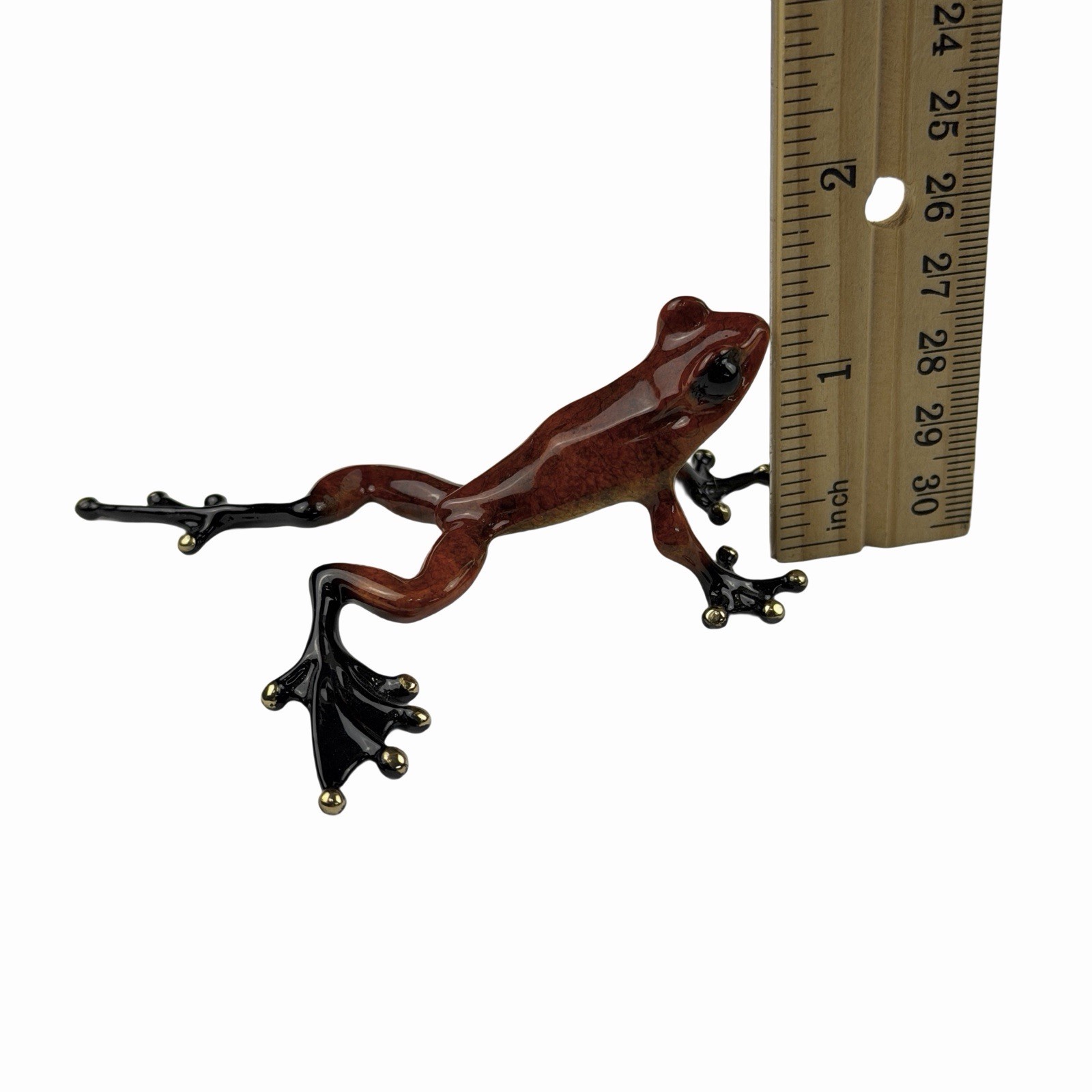 Sunset Frogman Mini Bronze Sculpture by Tim Cotterill 3.75” Frog Red
