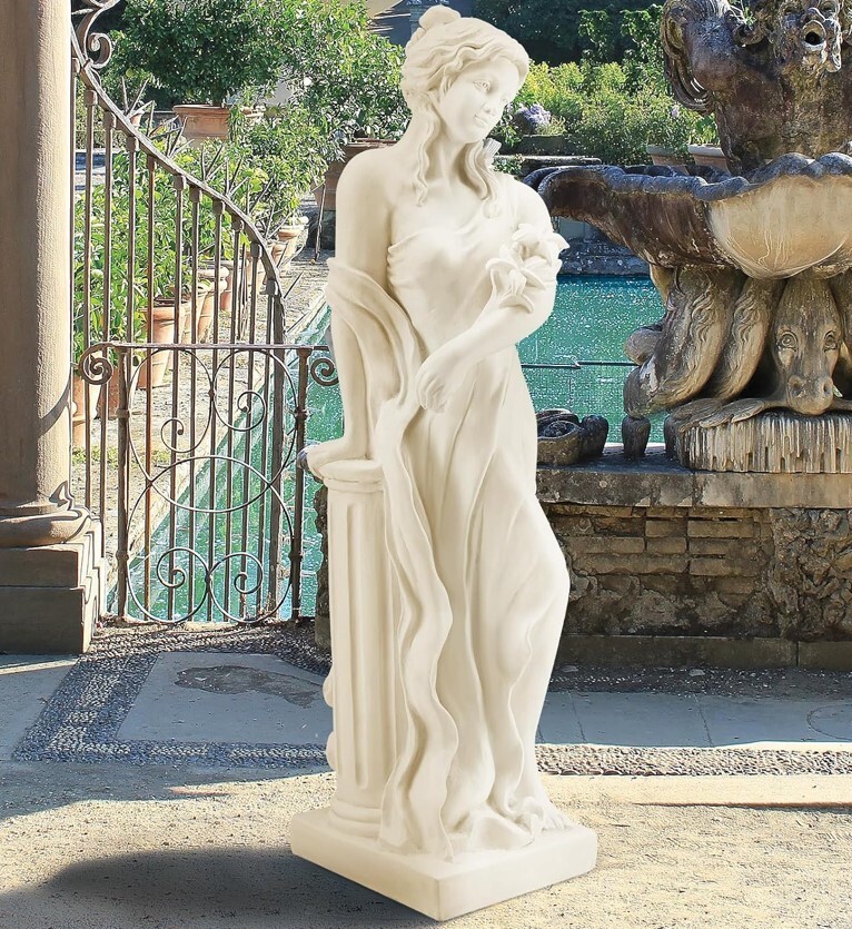 Roman Goddess of Spring Flowers Garden Statue 51&Prime; Faux Stone Sculpture Figurine