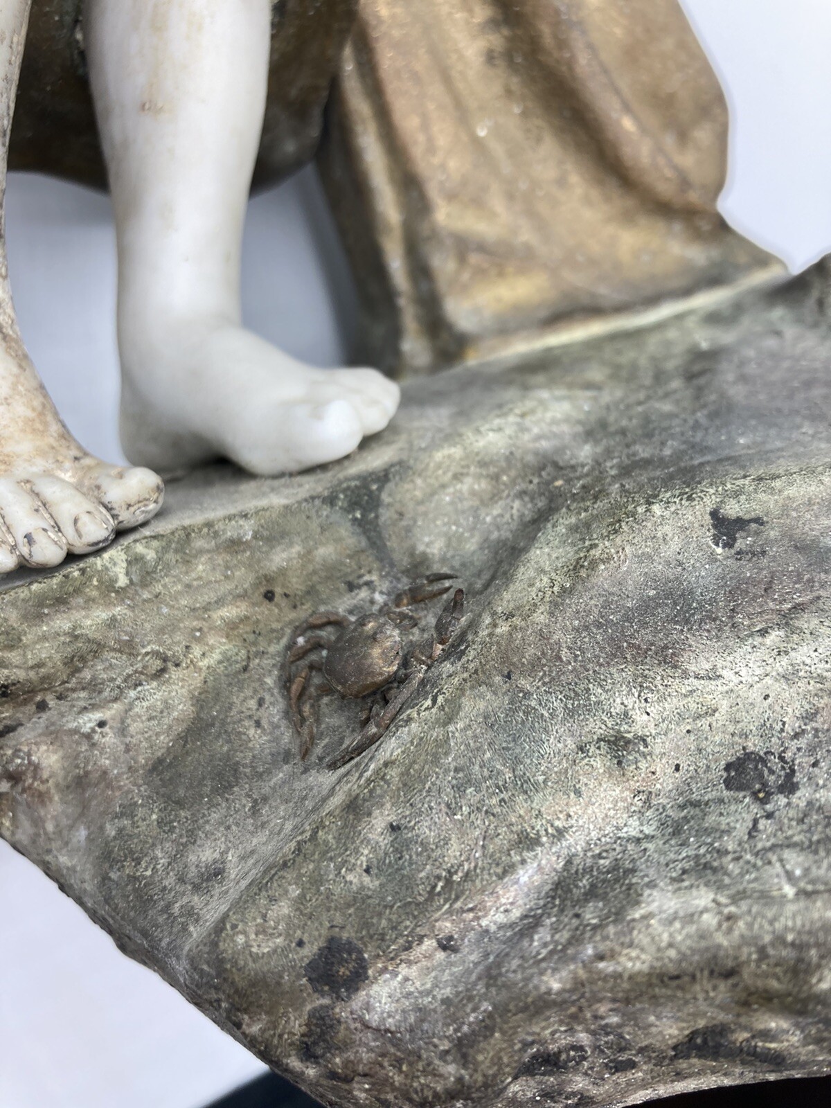Antique Mednat Signed 19th Century Bronze Porcelain Bisque Sculpture Two Girls