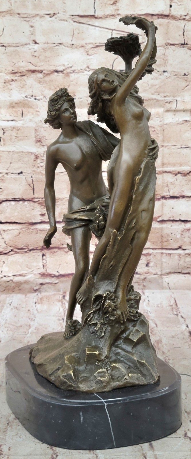 Bronze Statue Home Decor Metal Art Marble Base Greek God Apollo Belvedere Large