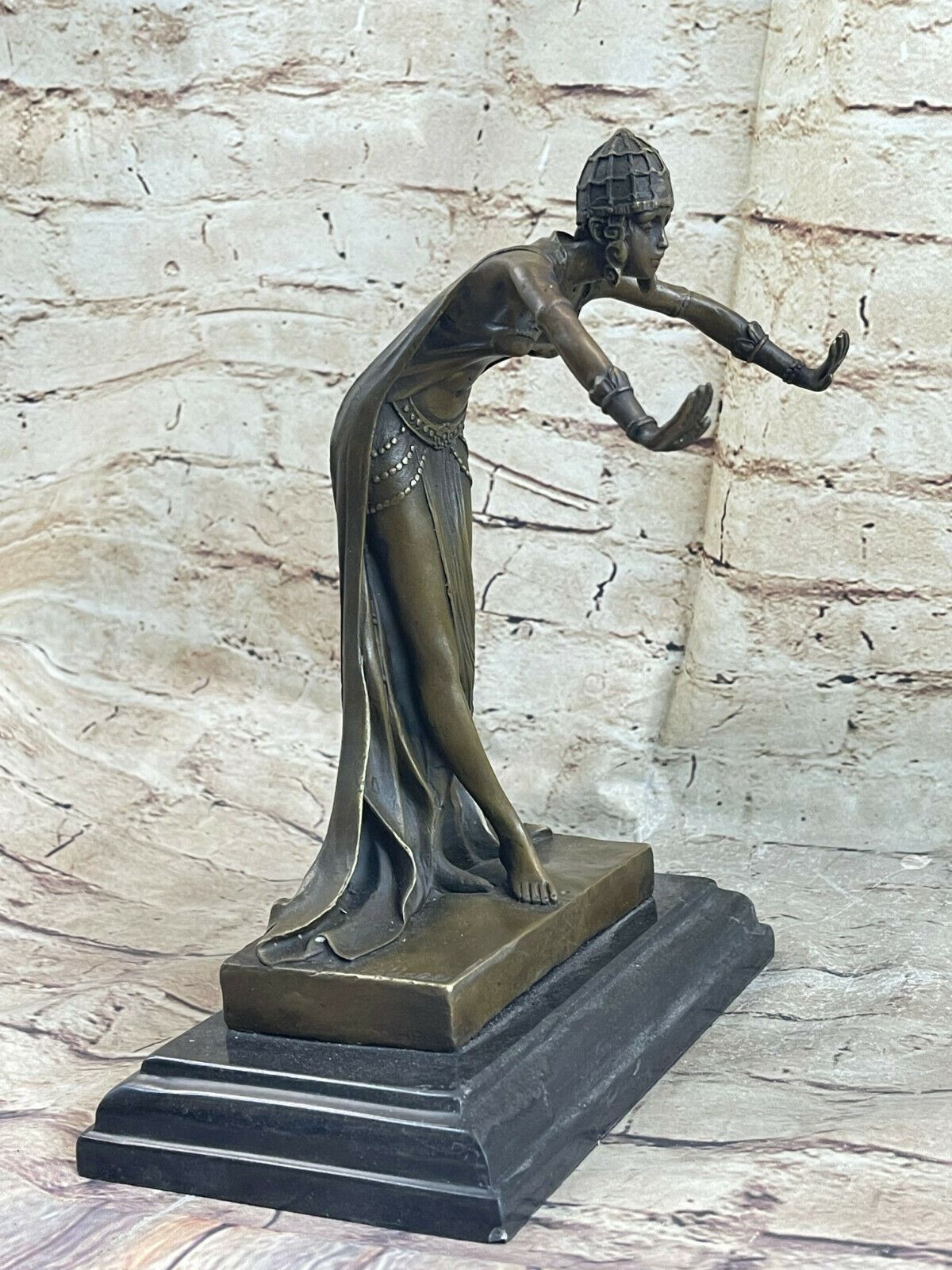Chiparus Dancer Les Vegas Show Girls Art Deco Bronze Sculpture Marble Figurine