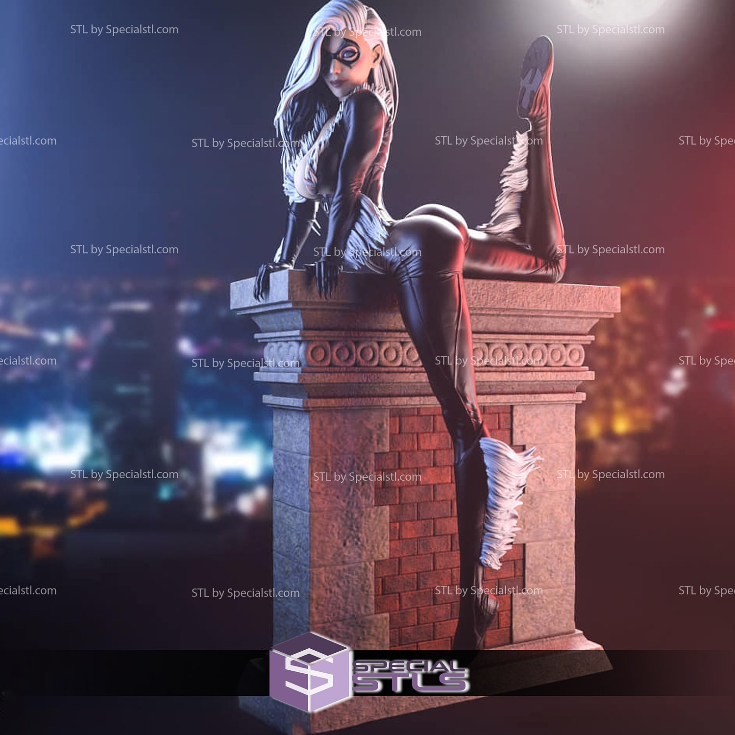 Sexy Black Cat on Wall! 3D Printed 16k! Painted or Unpainted!