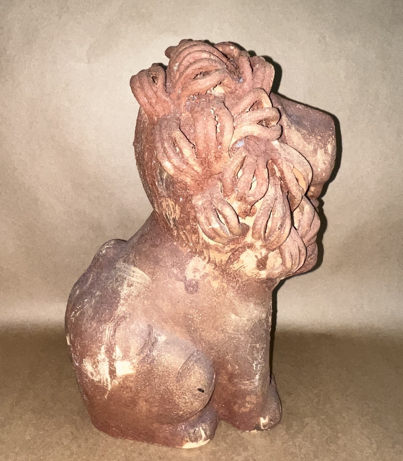 Vintage 1960 Aldo Londi Bitossi Italian Pottery Lion MCM Sculpture Figure