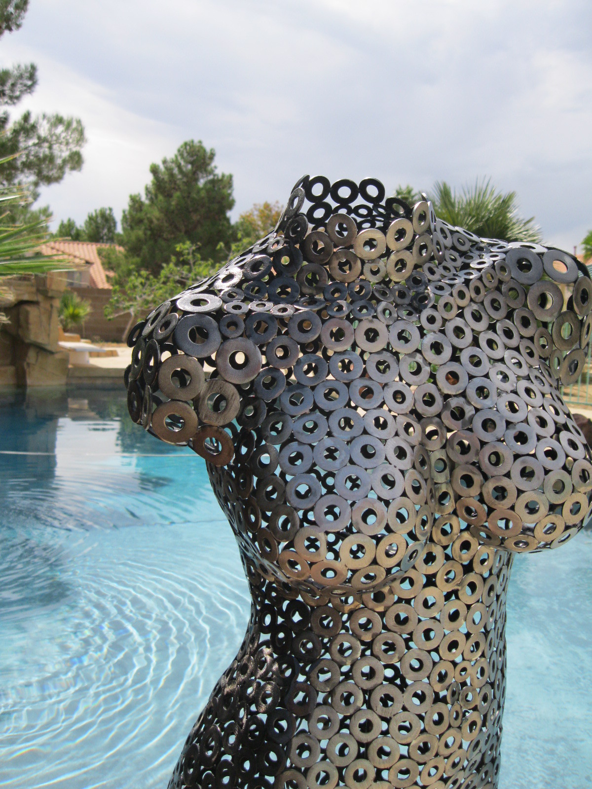 Black Metal Art Sculpture Home Decor female torso by Holly Lentz