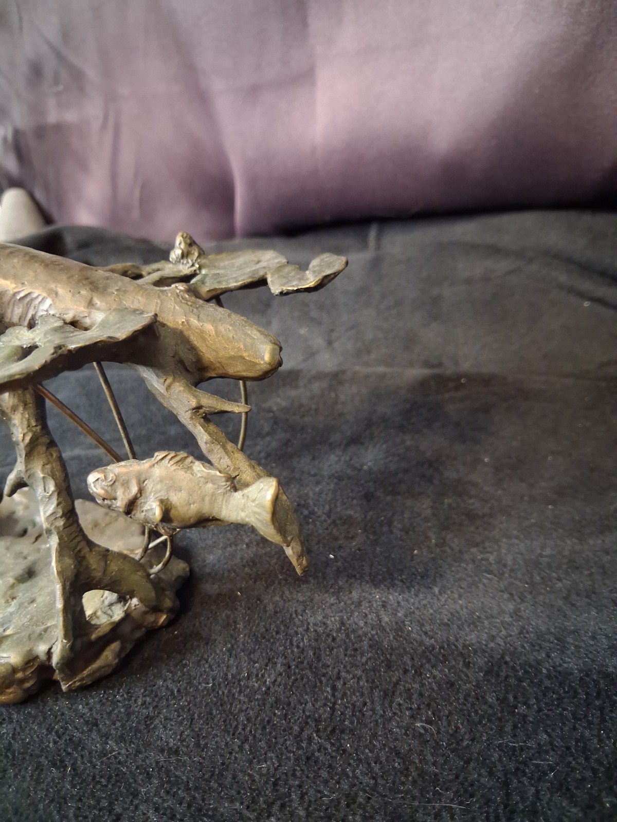 Mark Hopkins Bronze “Fishing Hole” 1997 Signed Limited Edition Sculpture