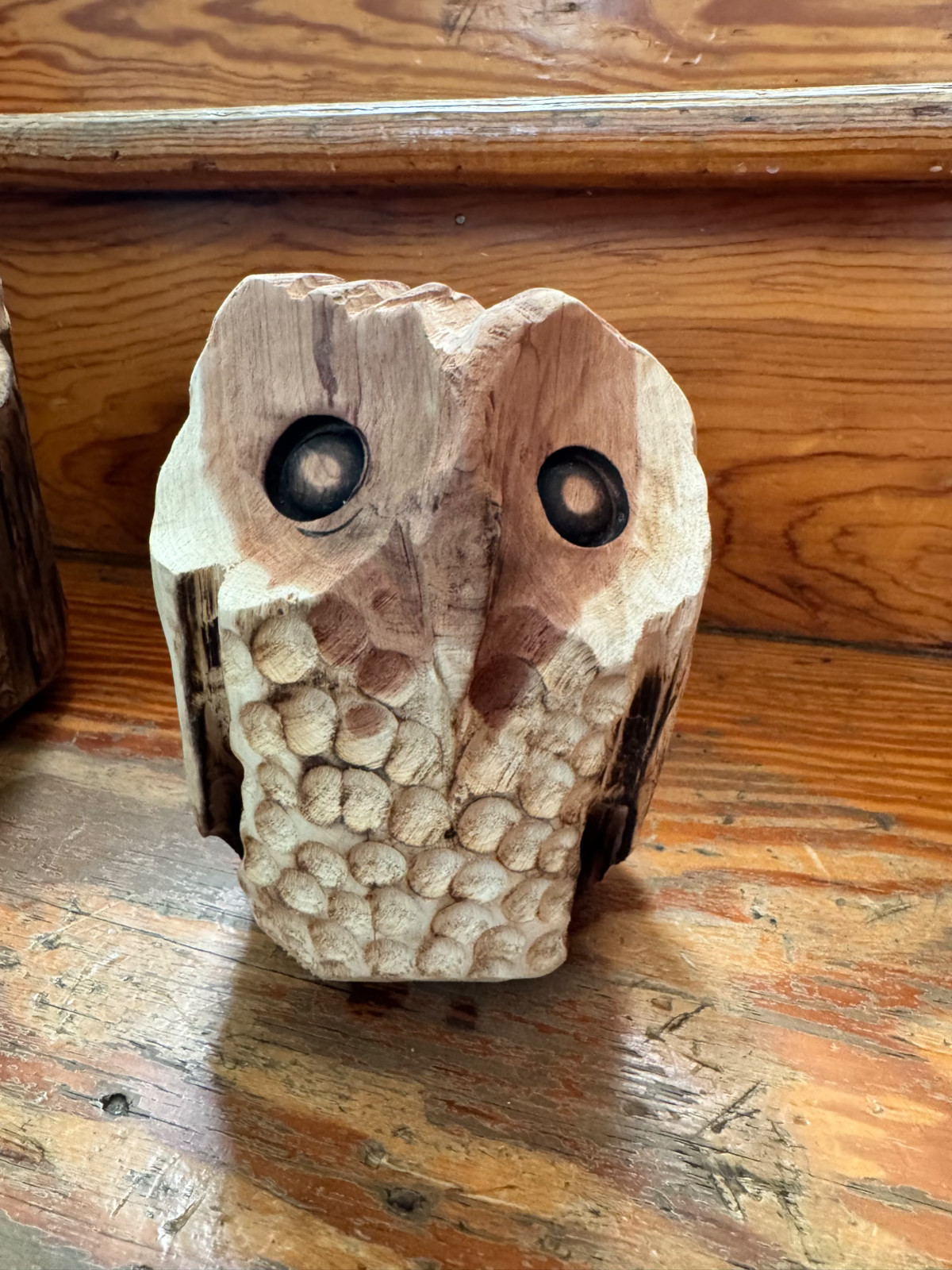 Chainsaw and Dremel Carved Wooden Baby Owls – Black Walnut, Cherry, & Cedar!