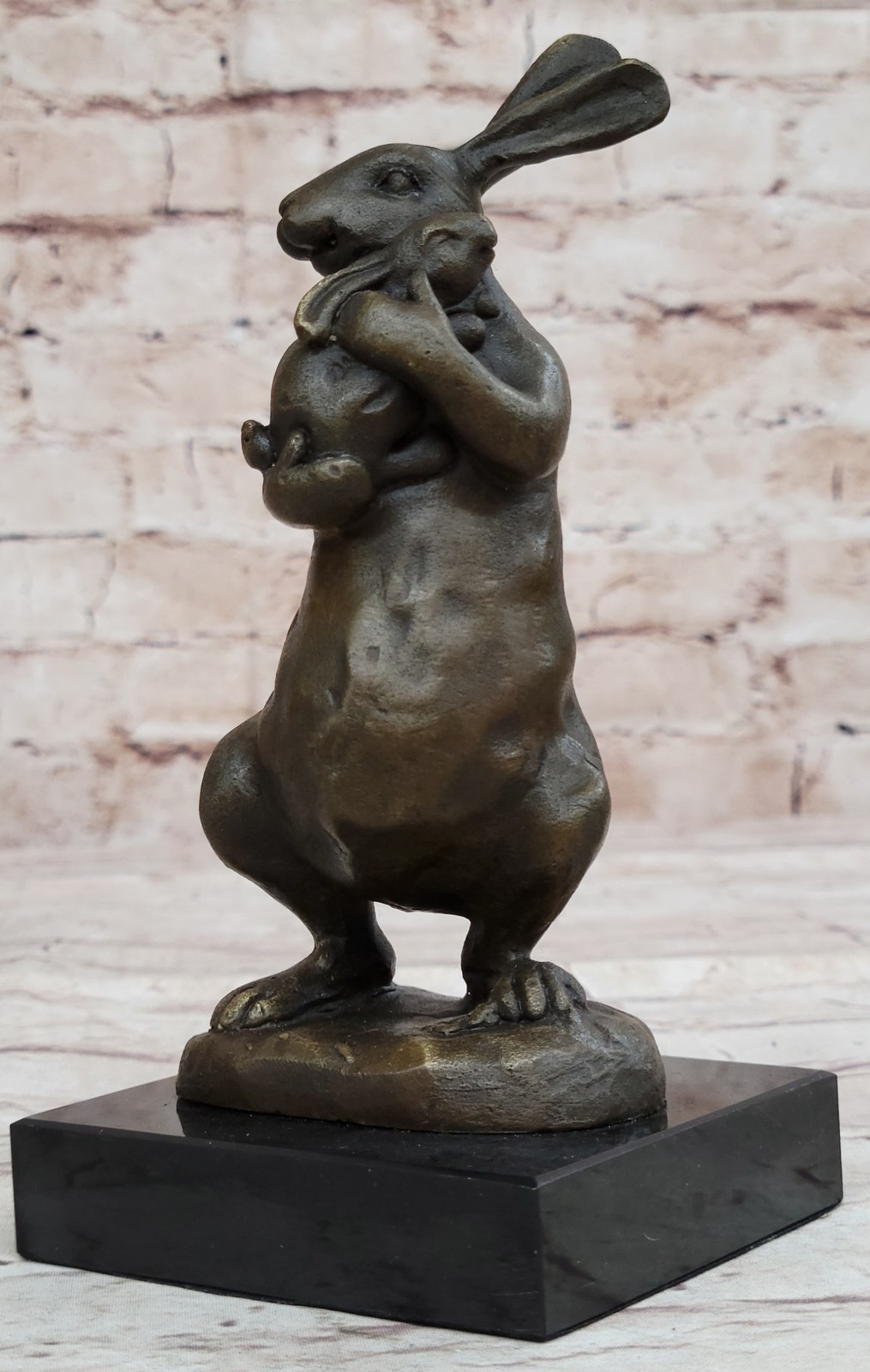 Rabbit Resting Garden Sculpture Metal Statue Indoor Outdoor 100% Bronze Art Deco