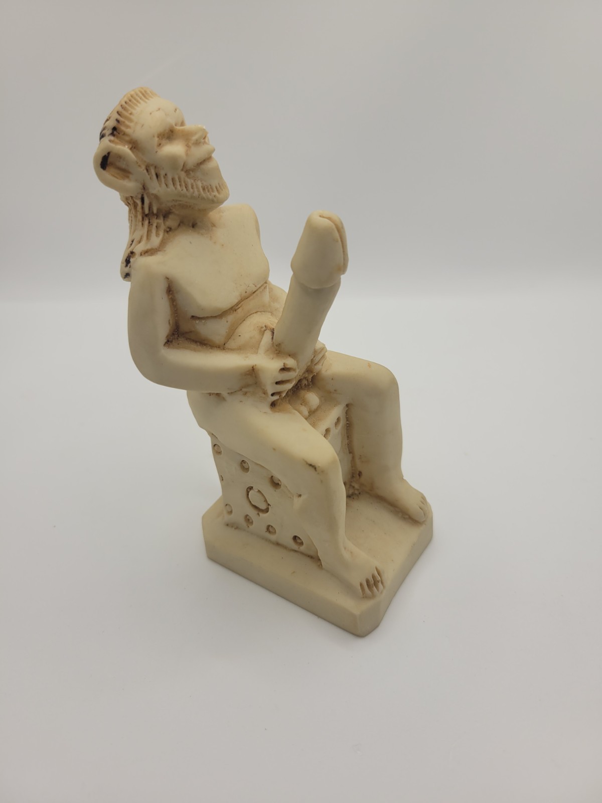 Rare ancient Greek figure of Satyr with clearly erotic features. 5 in