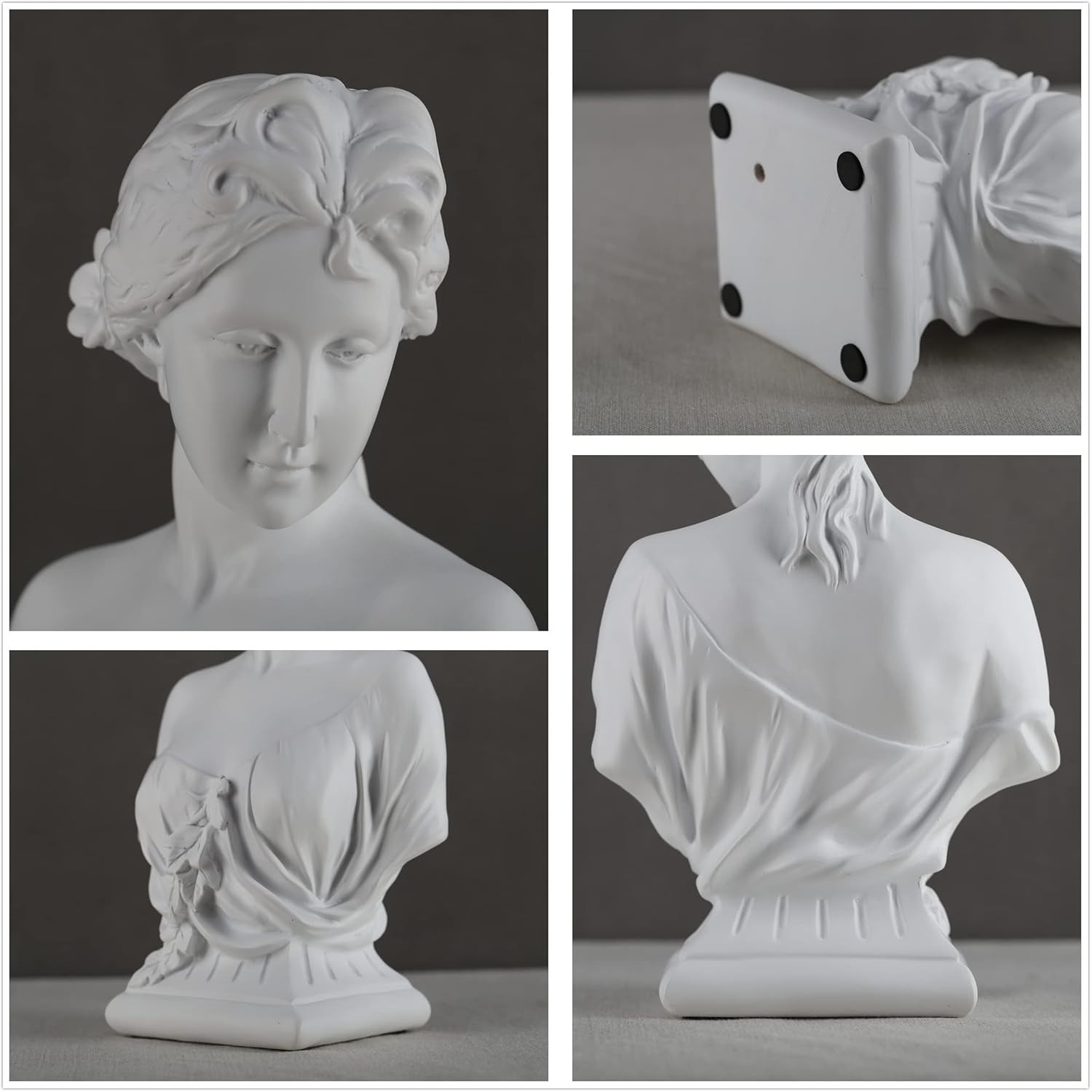 12&Prime; Classical Maiden Bust Statue Young Woman Sculpture Modern Home Office Decor