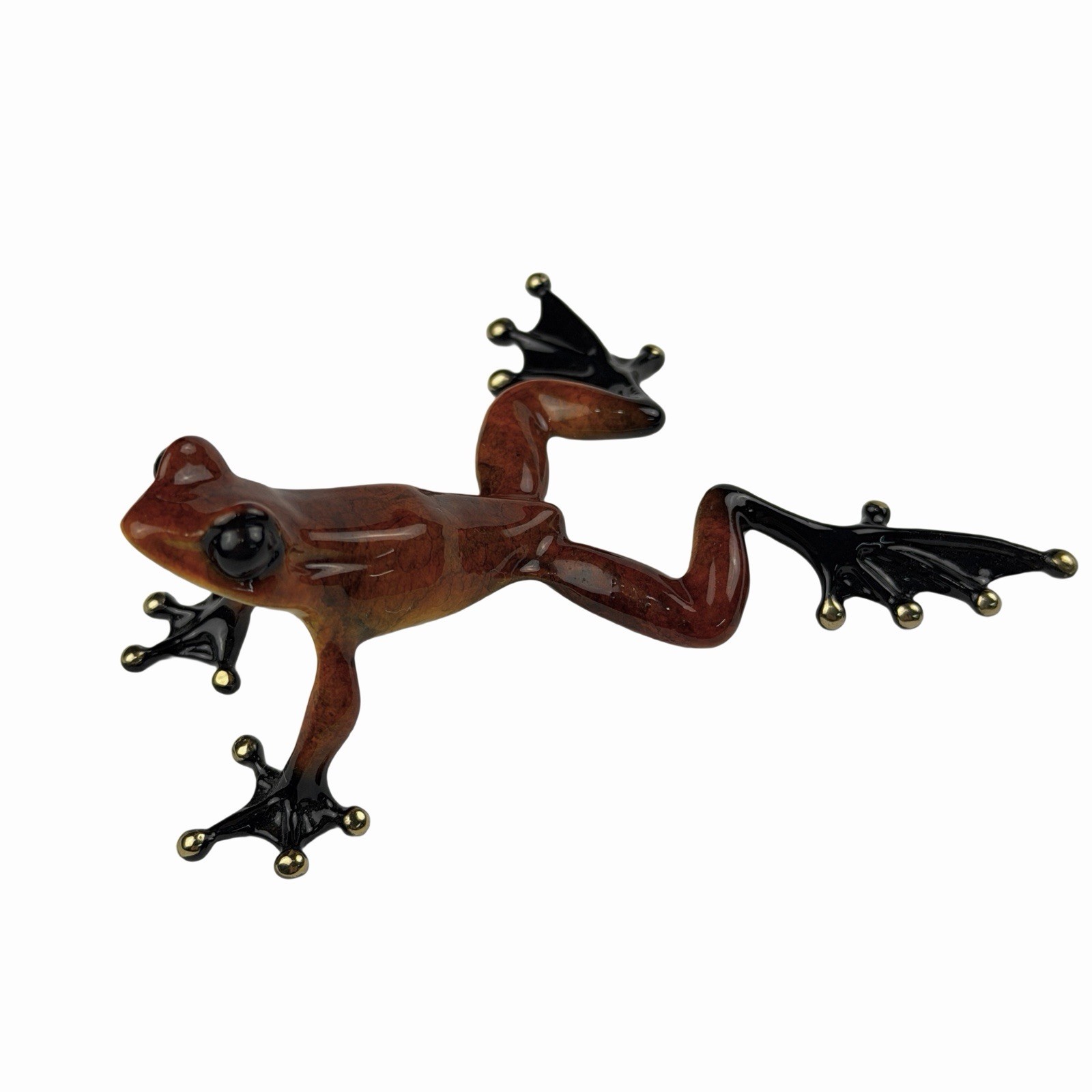 Sunset Frogman Mini Bronze Sculpture by Tim Cotterill 3.75” Frog Red